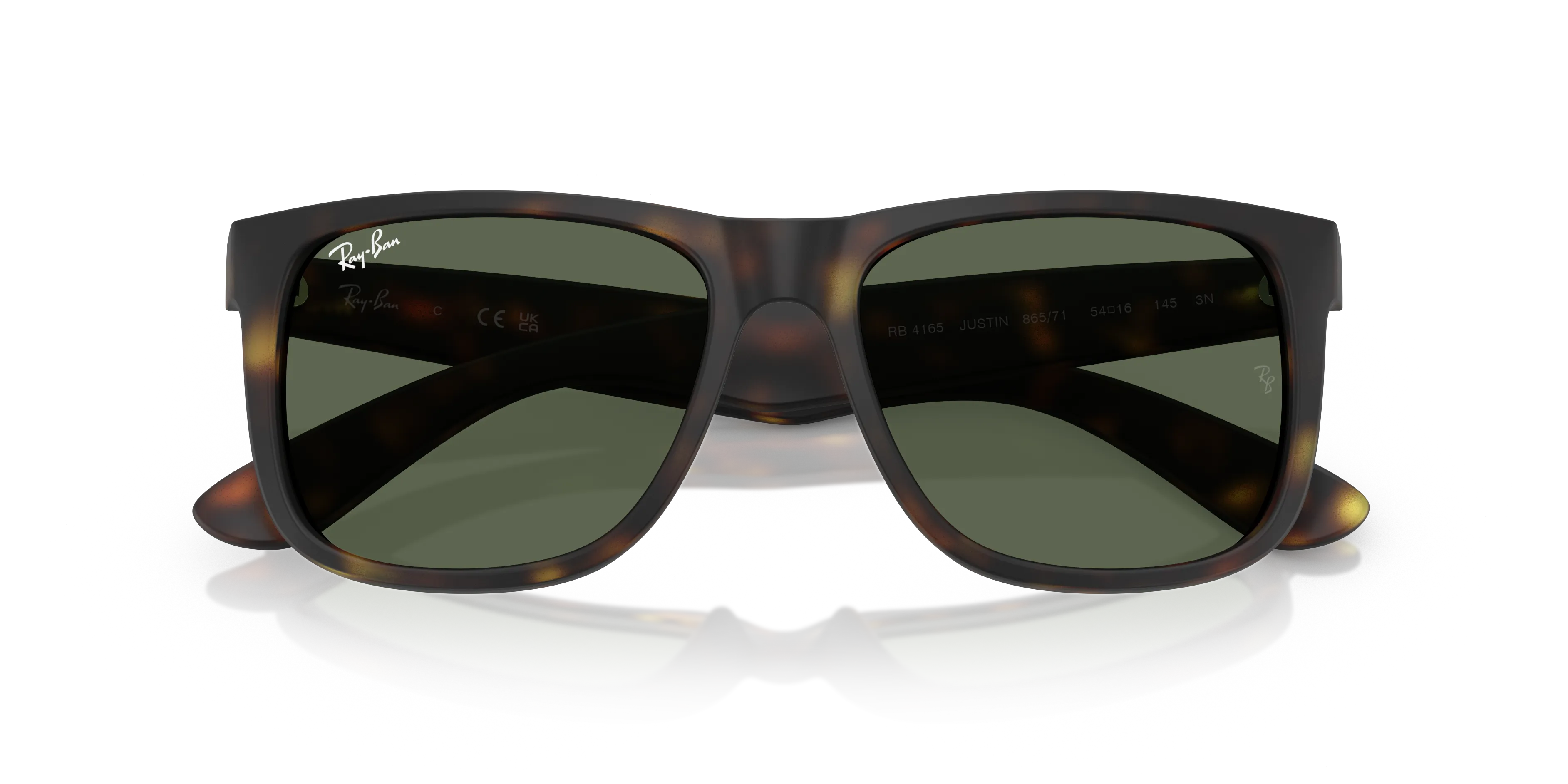 Ray - Ban RB4165 JUSTIN 865/71 Occhiali da sole Nylon Marrone Verde Squadrata Normale - immagine 2