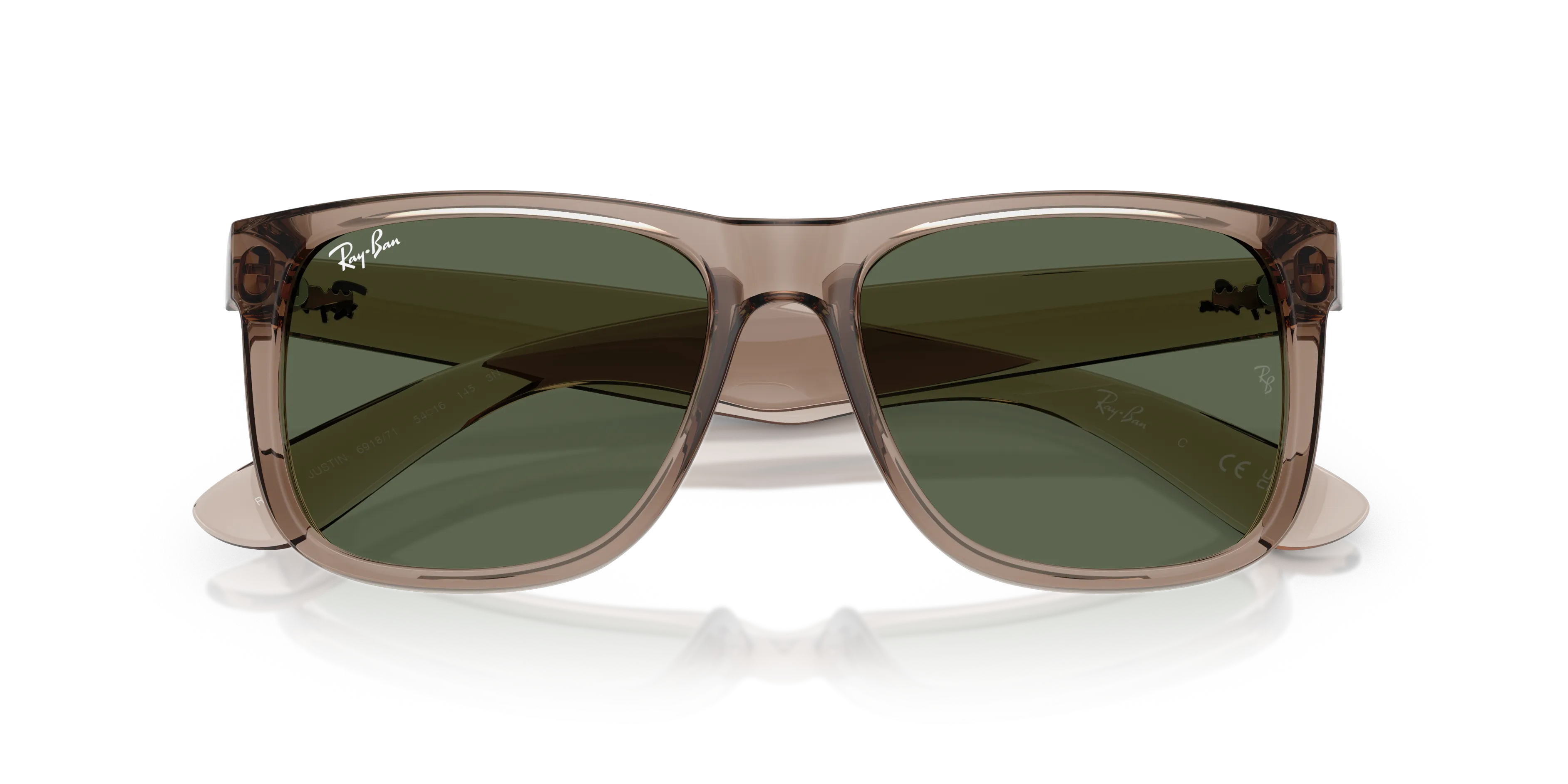 Ray - Ban RB4165 JUSTIN 691871 Occhiali da sole Nylon Marrone Verde Squadrata Normale - immagine 2