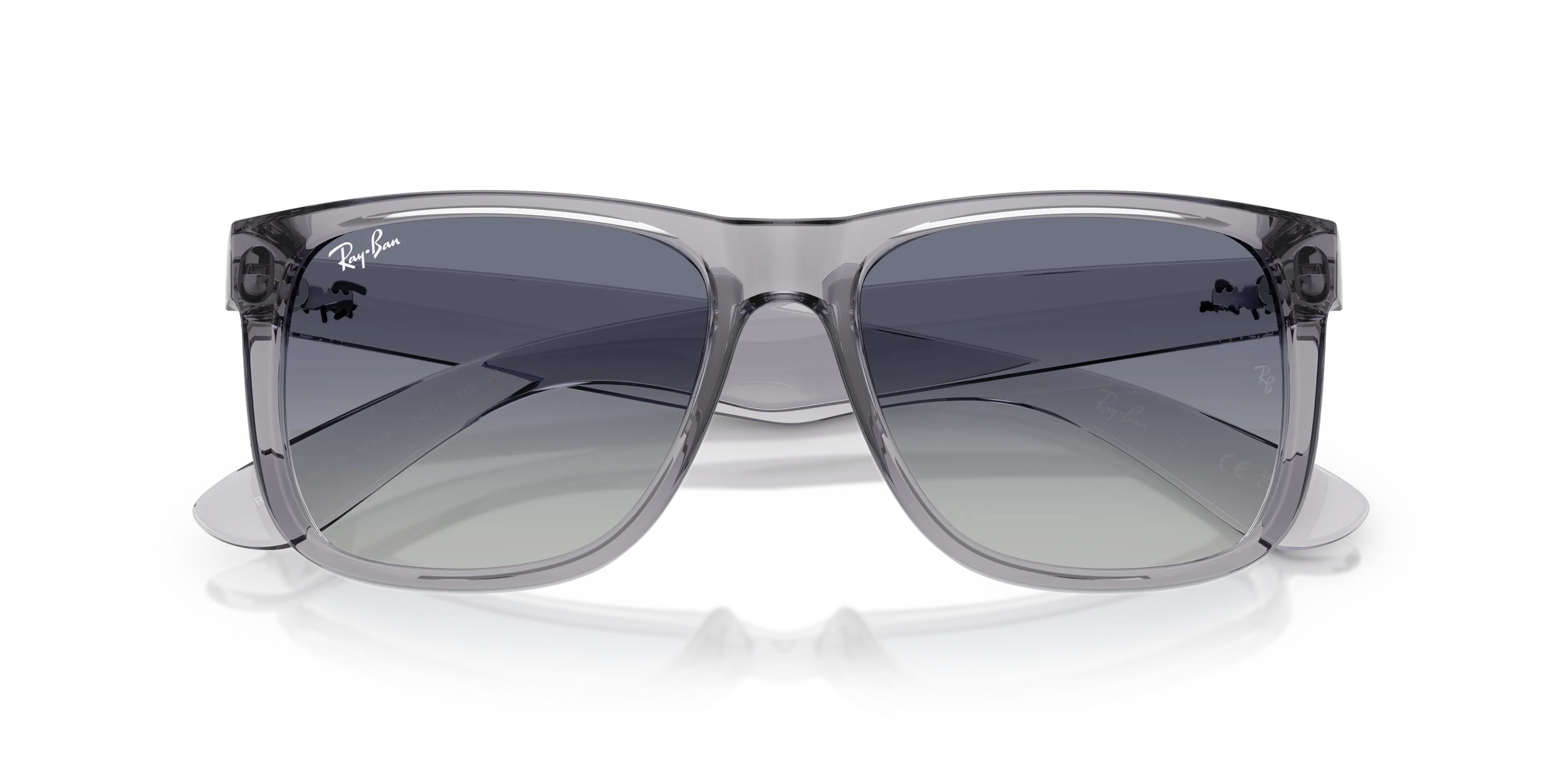 Ray - Ban RB4165 JUSTIN 67924L Occhiali da sole Nylon Grigio Grigio Squadrata Normale Sfumato - immagine 2