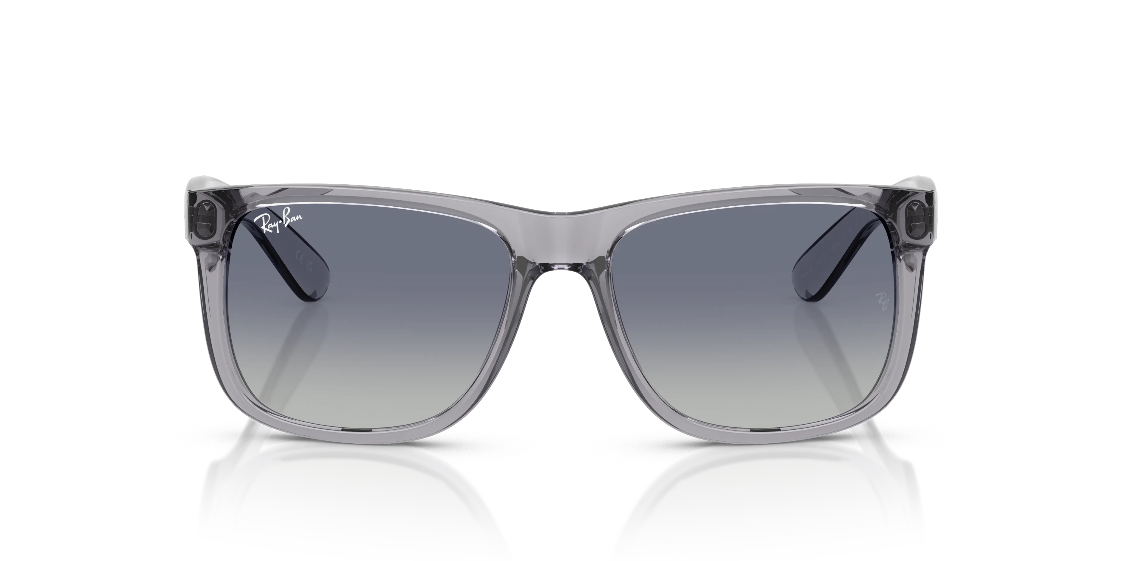 Ray - Ban RB4165 JUSTIN 67924L Occhiali da sole Nylon Grigio Grigio Squadrata Normale Sfumato - immagine 3
