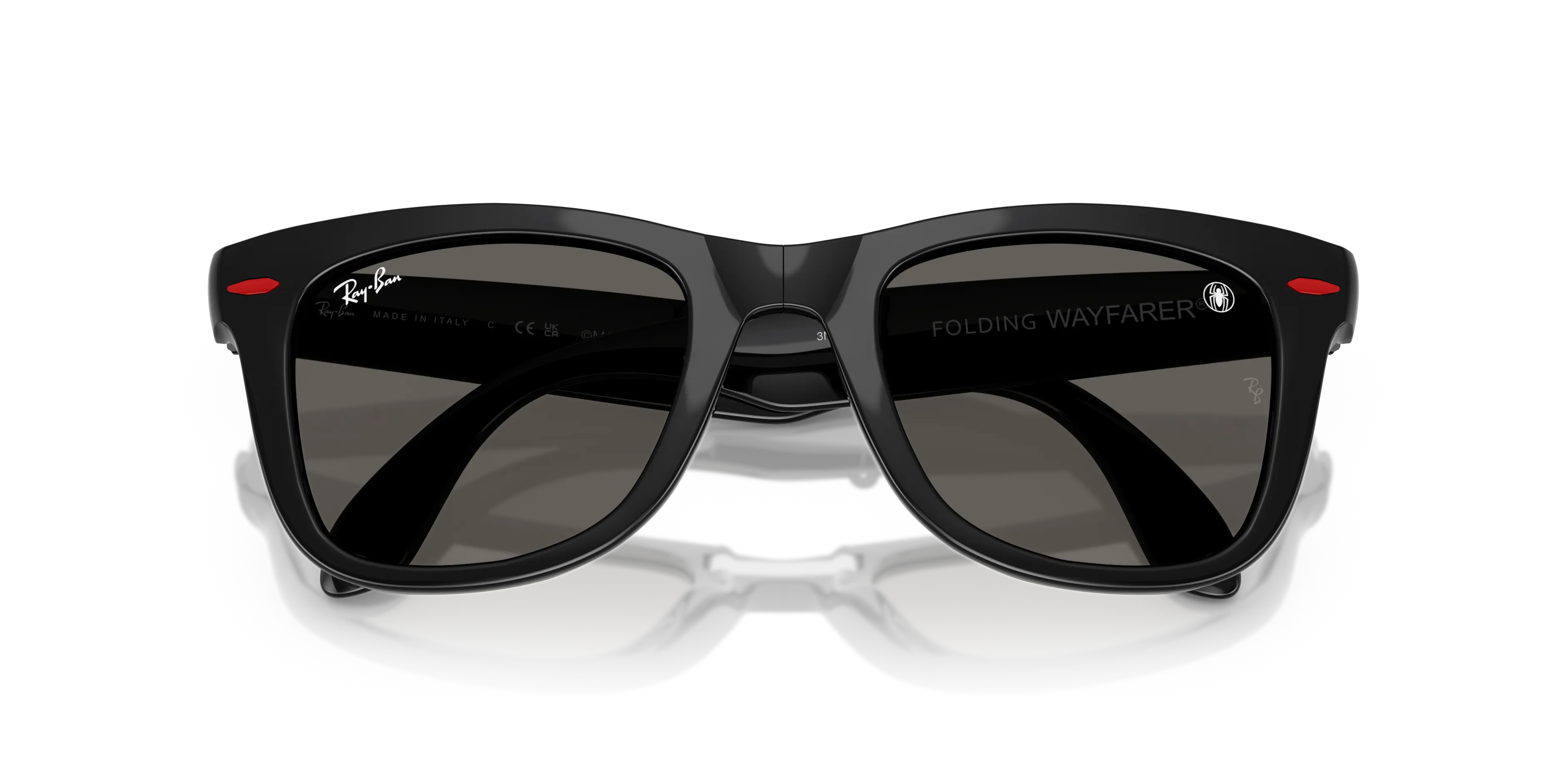 Ray - Ban RB4105 FOLDING WAYFARER 6926B1 Occhiali da sole Nylon Nero Grigio Squadrata Normale - immagine 2