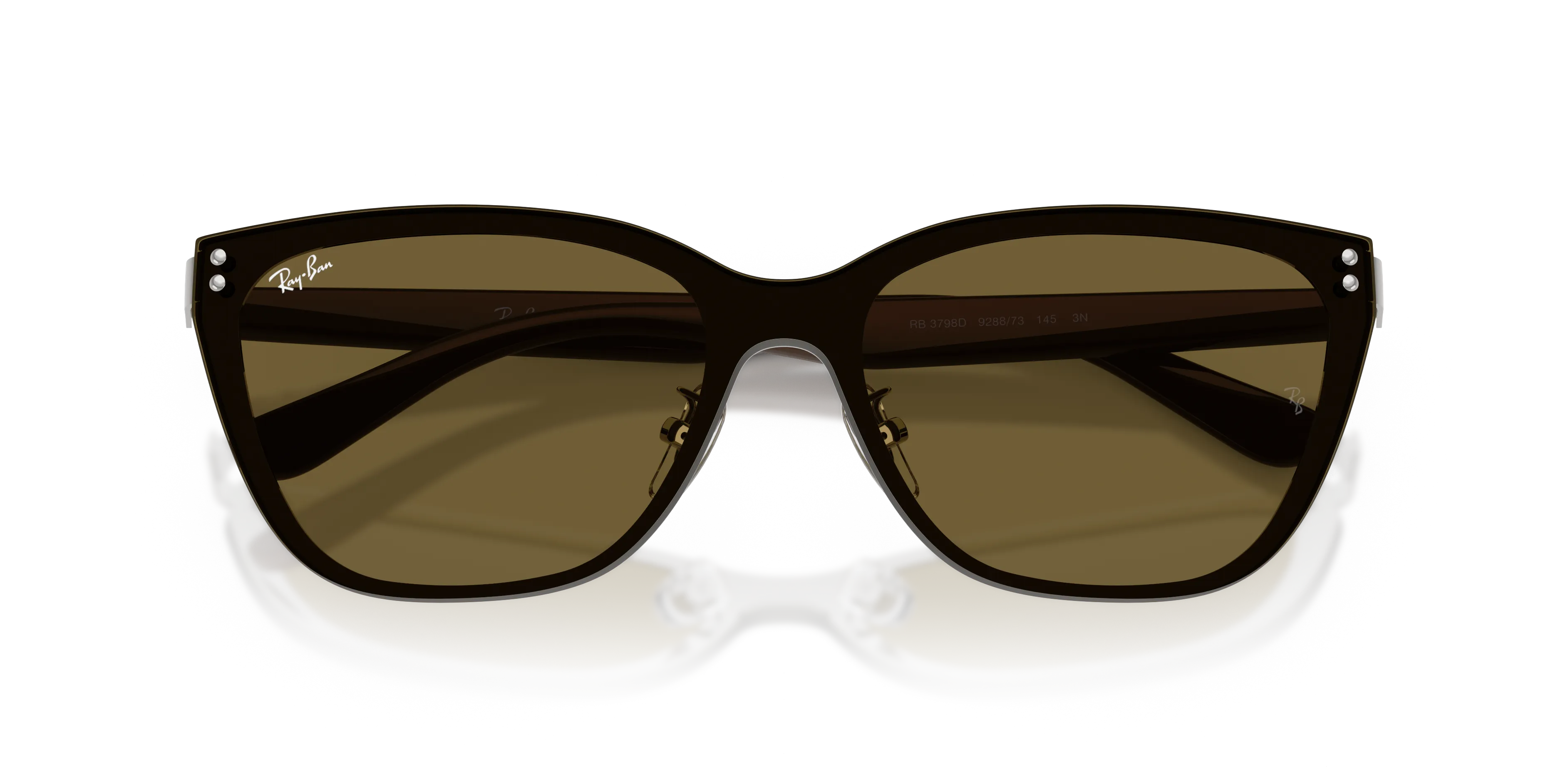 Ray - Ban RB3798D 928873 Occhiali da sole Metallo Argento Marrone Geometrica Normale - immagine 2