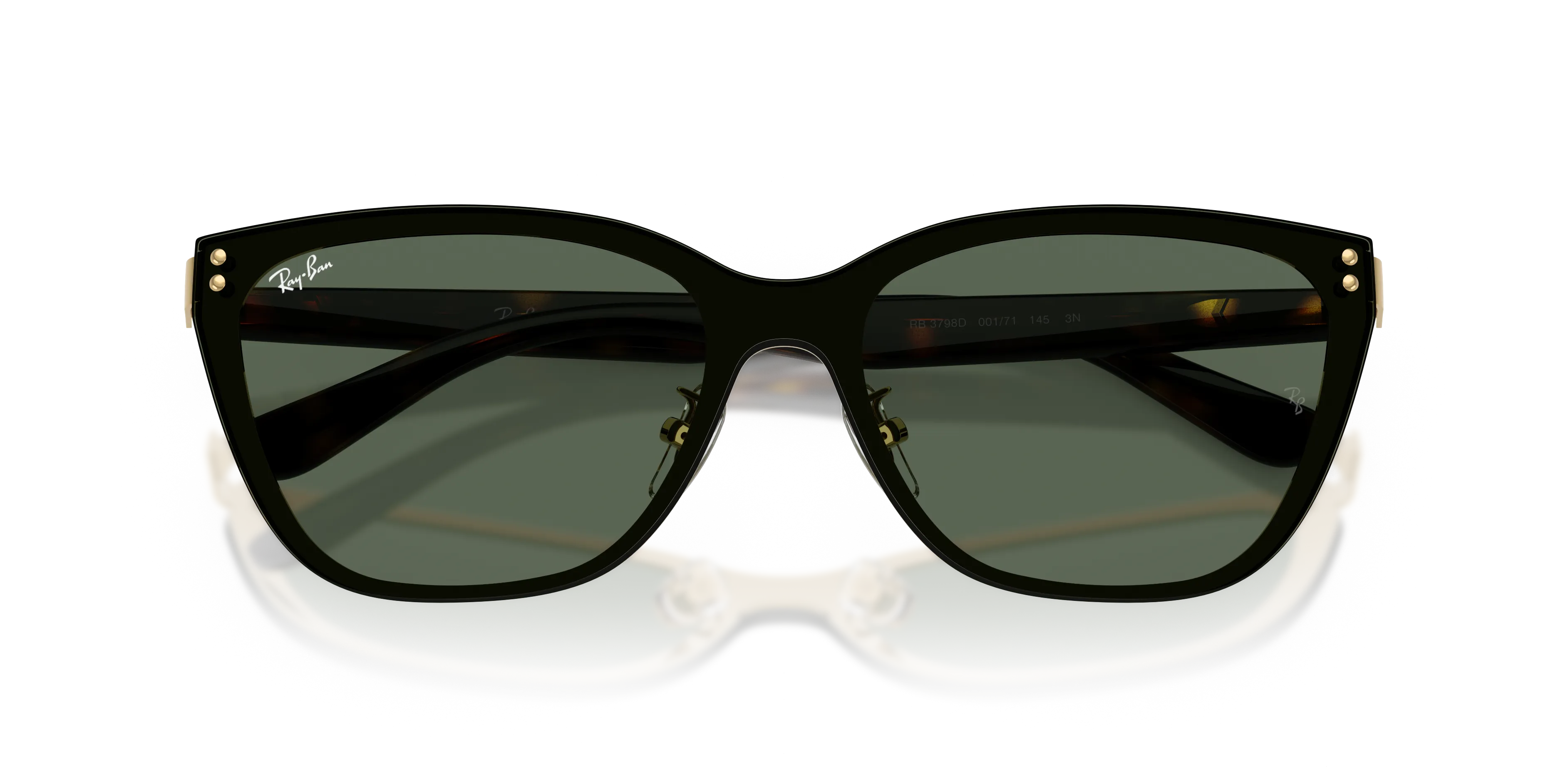 Ray - Ban RB3798D 001/71 Occhiali da sole Metallo Oro Verde Geometrica Normale - immagine 2