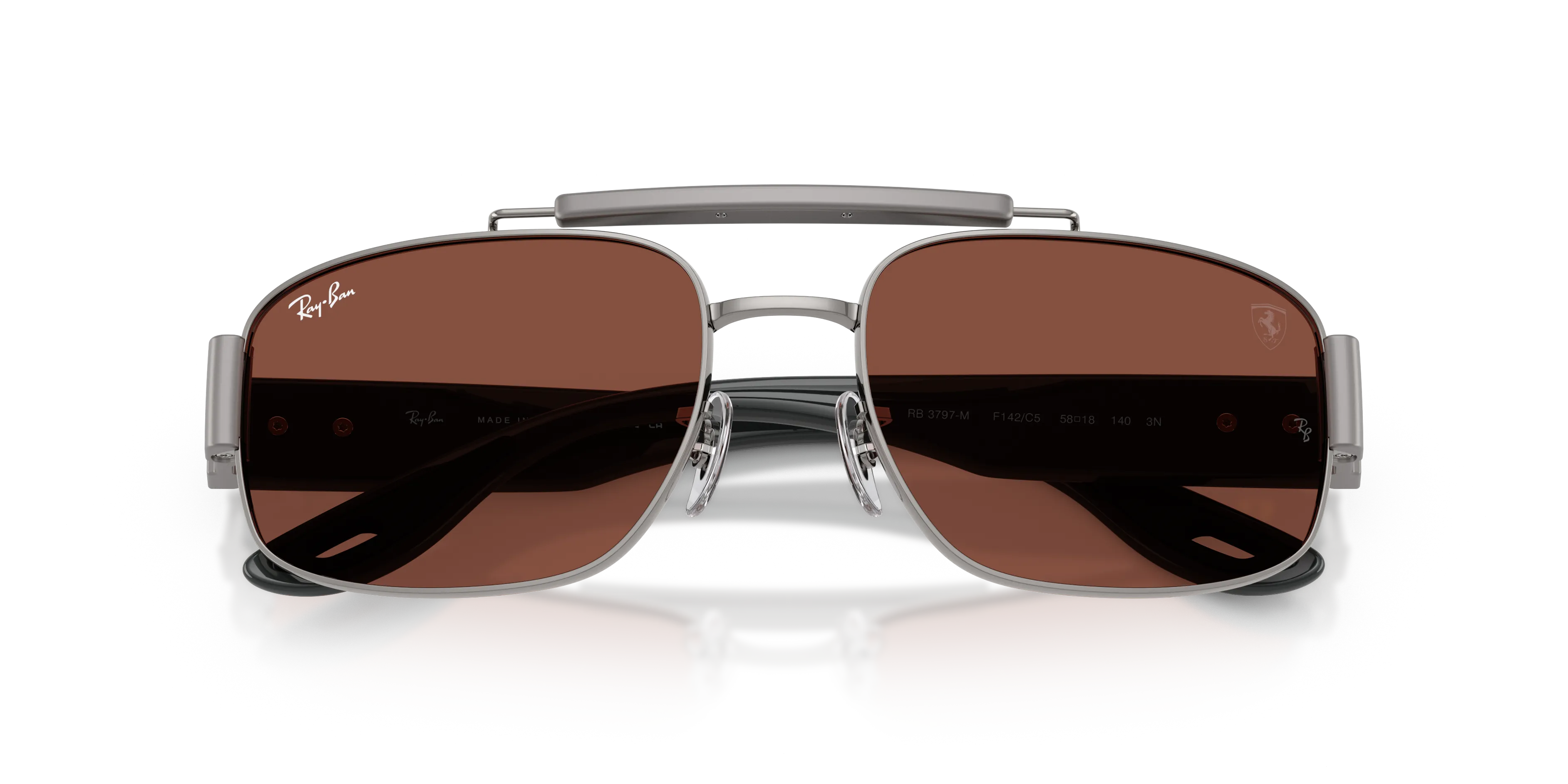 Ray - Ban RB3797M F142C5 Occhiali da sole Metallo Grigio Rosso Squadrata Normale - immagine 2