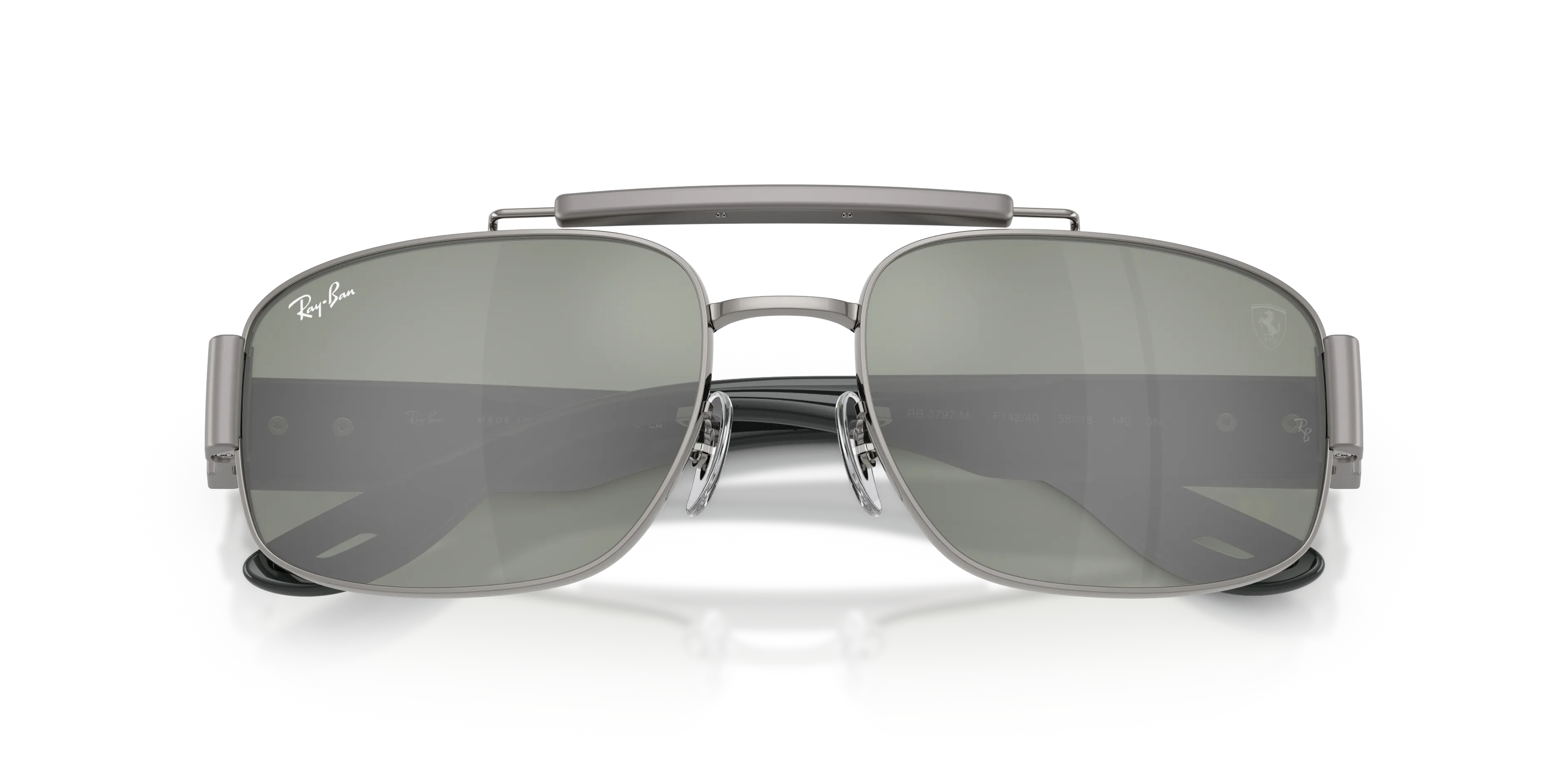 Ray - Ban RB3797M F14240 Occhiali da sole Metallo Grigio Verde Squadrata Specchiate - immagine 2