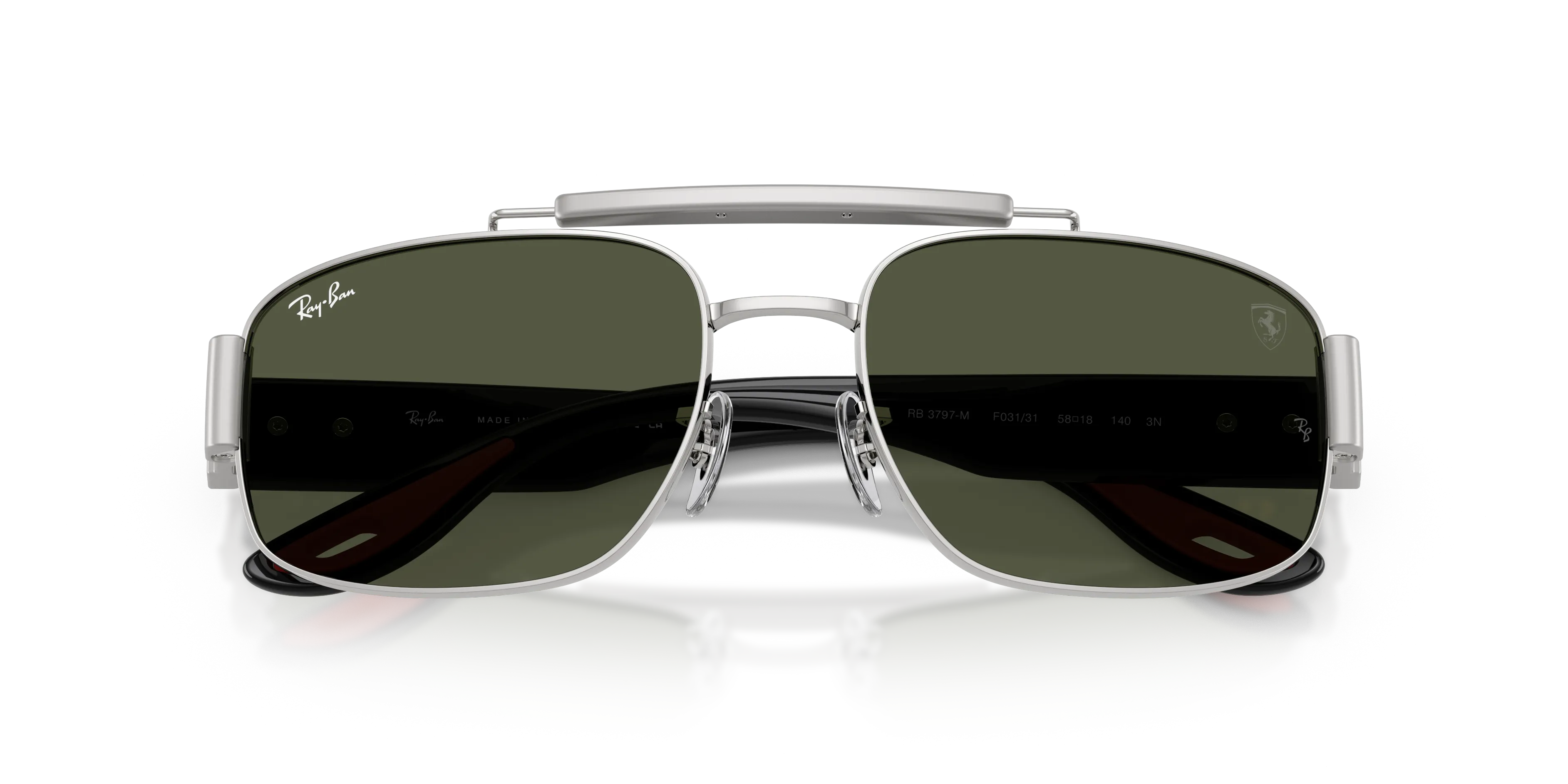 Ray - Ban RB3797M F03131 Occhiali da sole Metallo Argento Verde Squadrata Normale - immagine 2