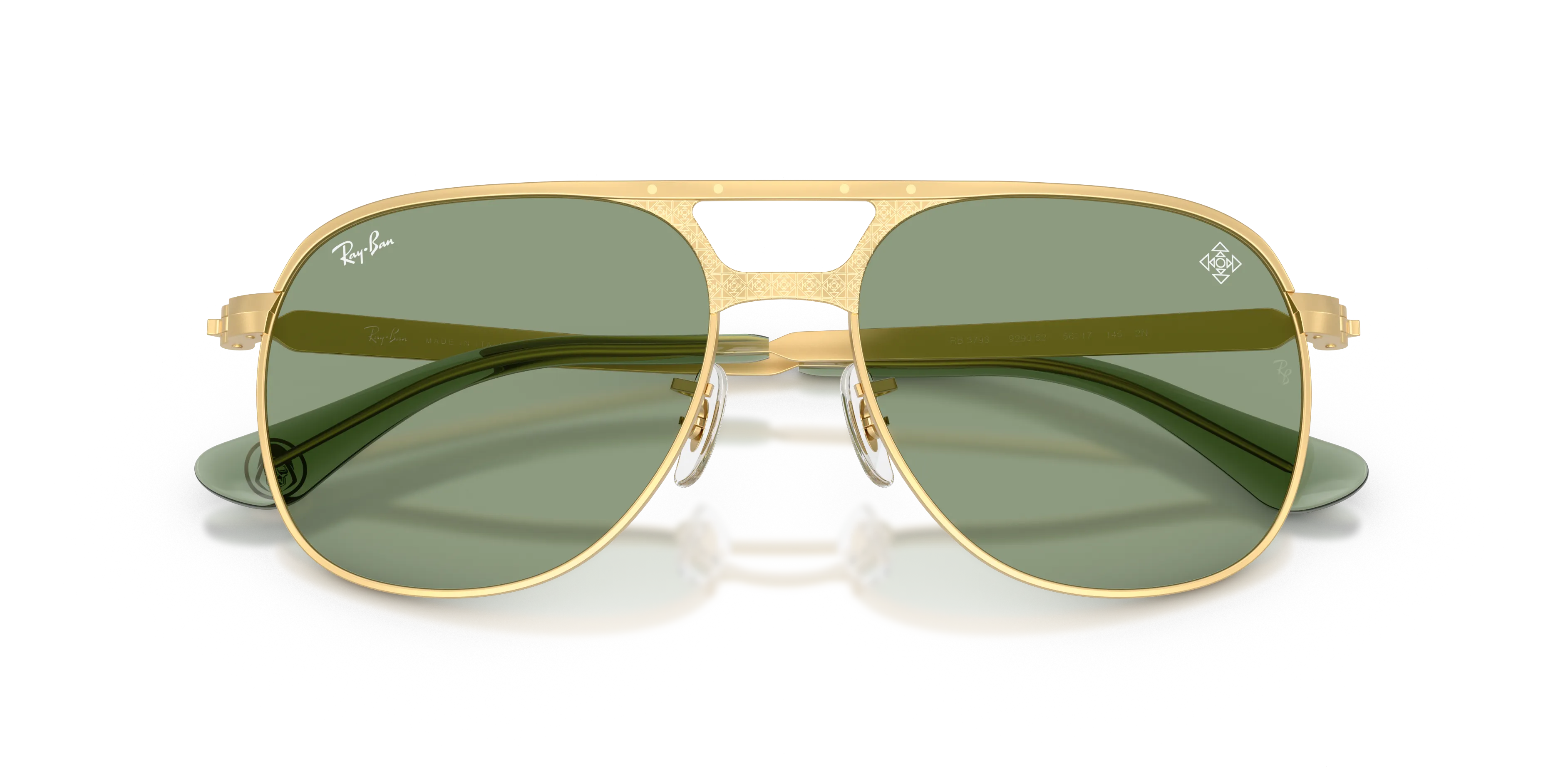 Ray - Ban RB3793 BILL MAX 929052 Occhiali da sole Metallo Oro Verde Squadrata Normale - immagine 2