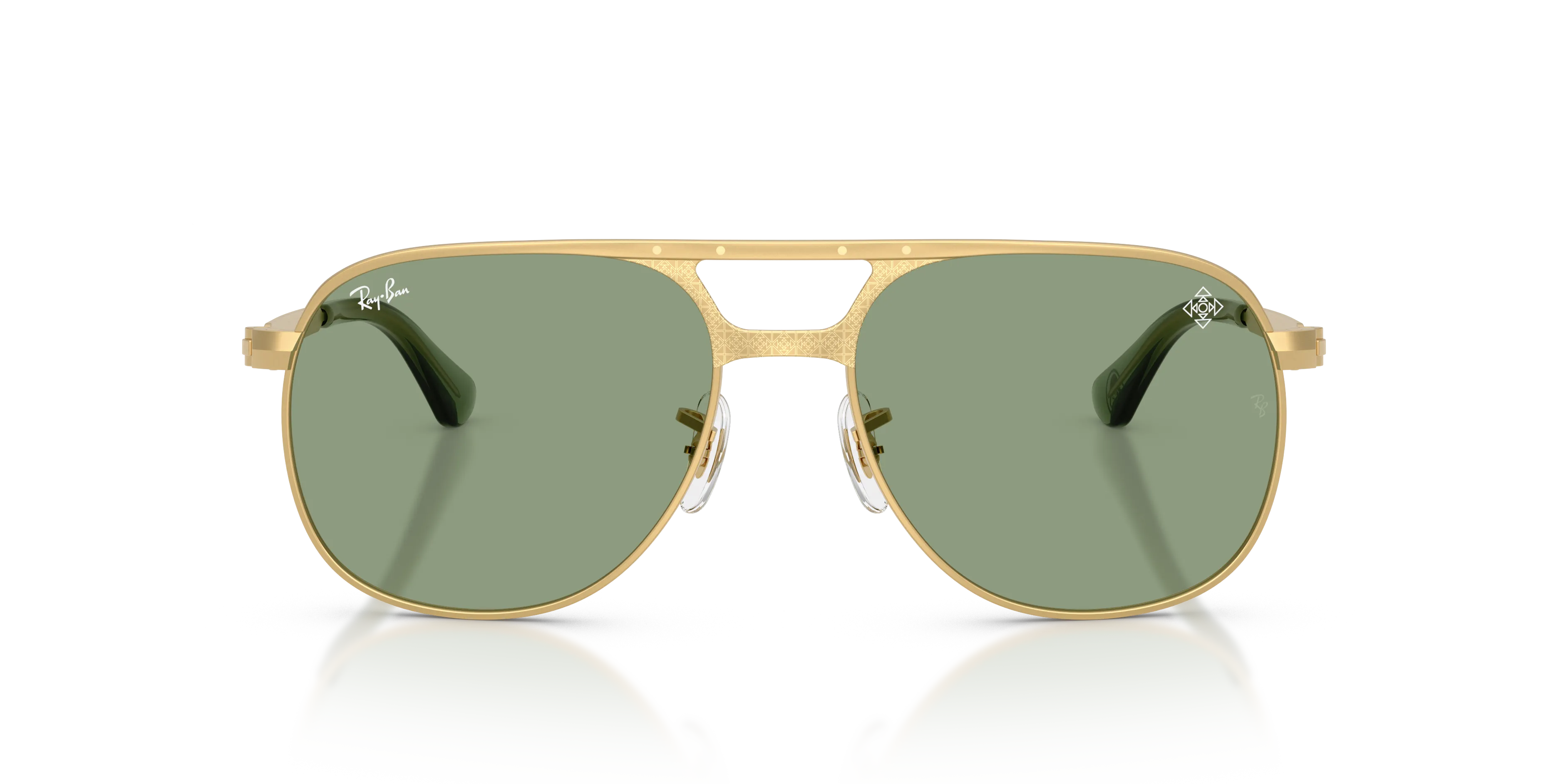 Ray - Ban RB3793 BILL MAX 929052 Occhiali da sole Metallo Oro Verde Squadrata Normale - immagine 3