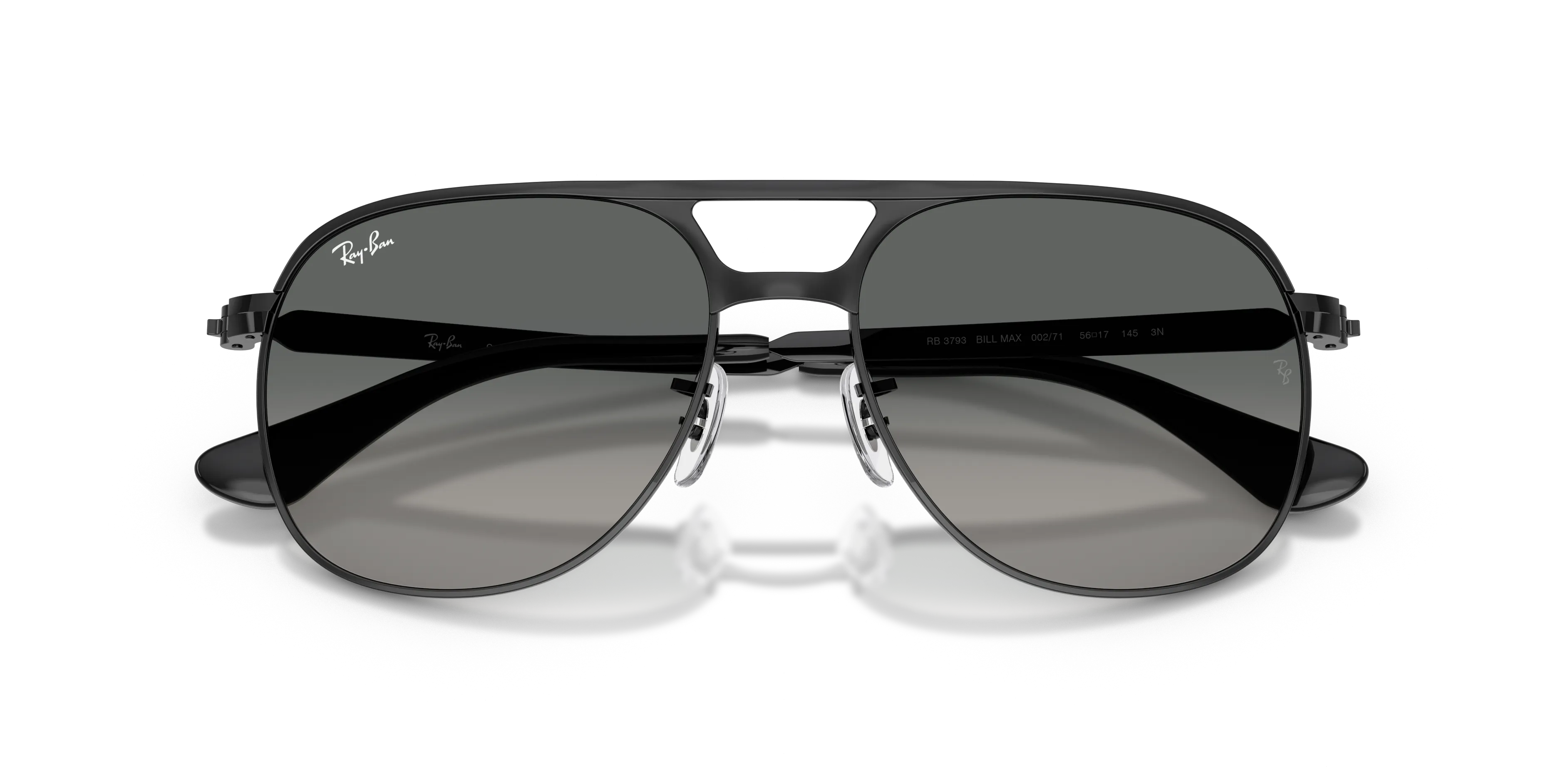 Ray - Ban RB3793 BILL MAX 002/71 Occhiali da sole Metallo Nero Grigio Squadrata Normale Sfumato - immagine 2