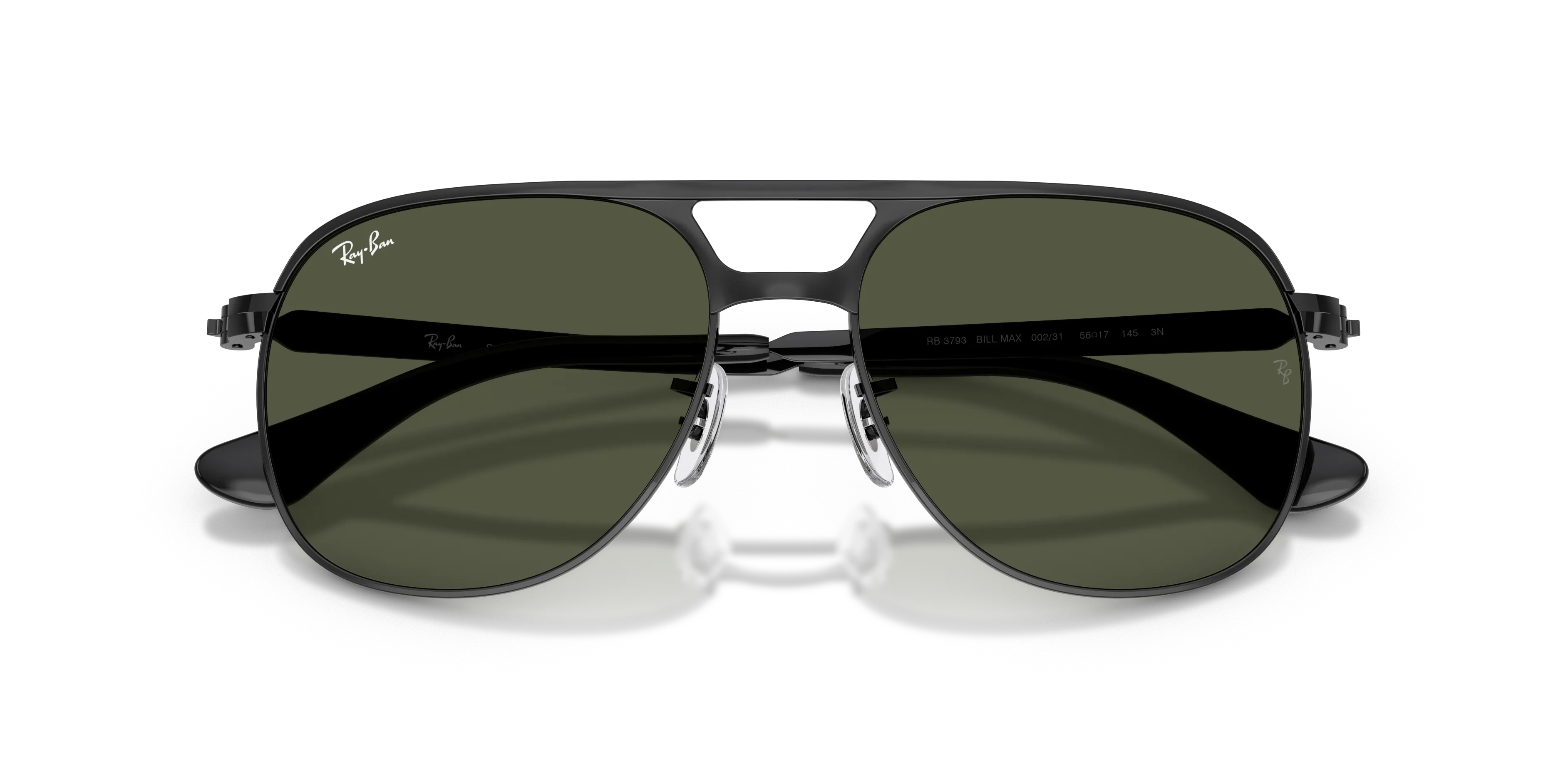 Ray - Ban RB3793 BILL MAX 002/31 Occhiali da sole Metallo Nero Verde Squadrata Normale - immagine 2