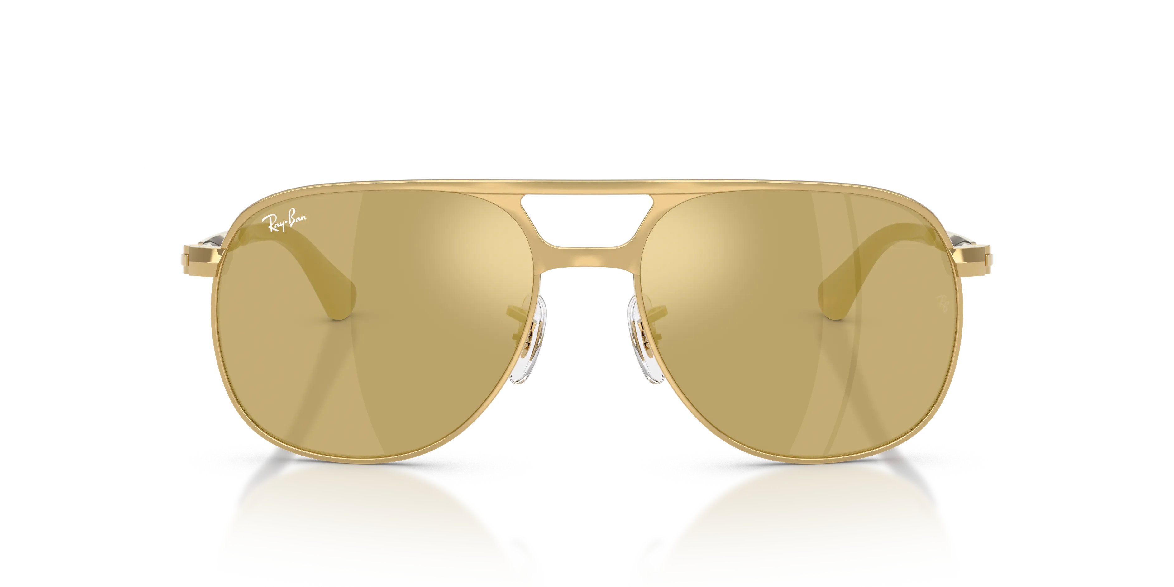 Ray - Ban RB3793 BILL MAX 001/93 Occhiali da sole Metallo Oro Marrone Squadrata Specchiate - immagine 3