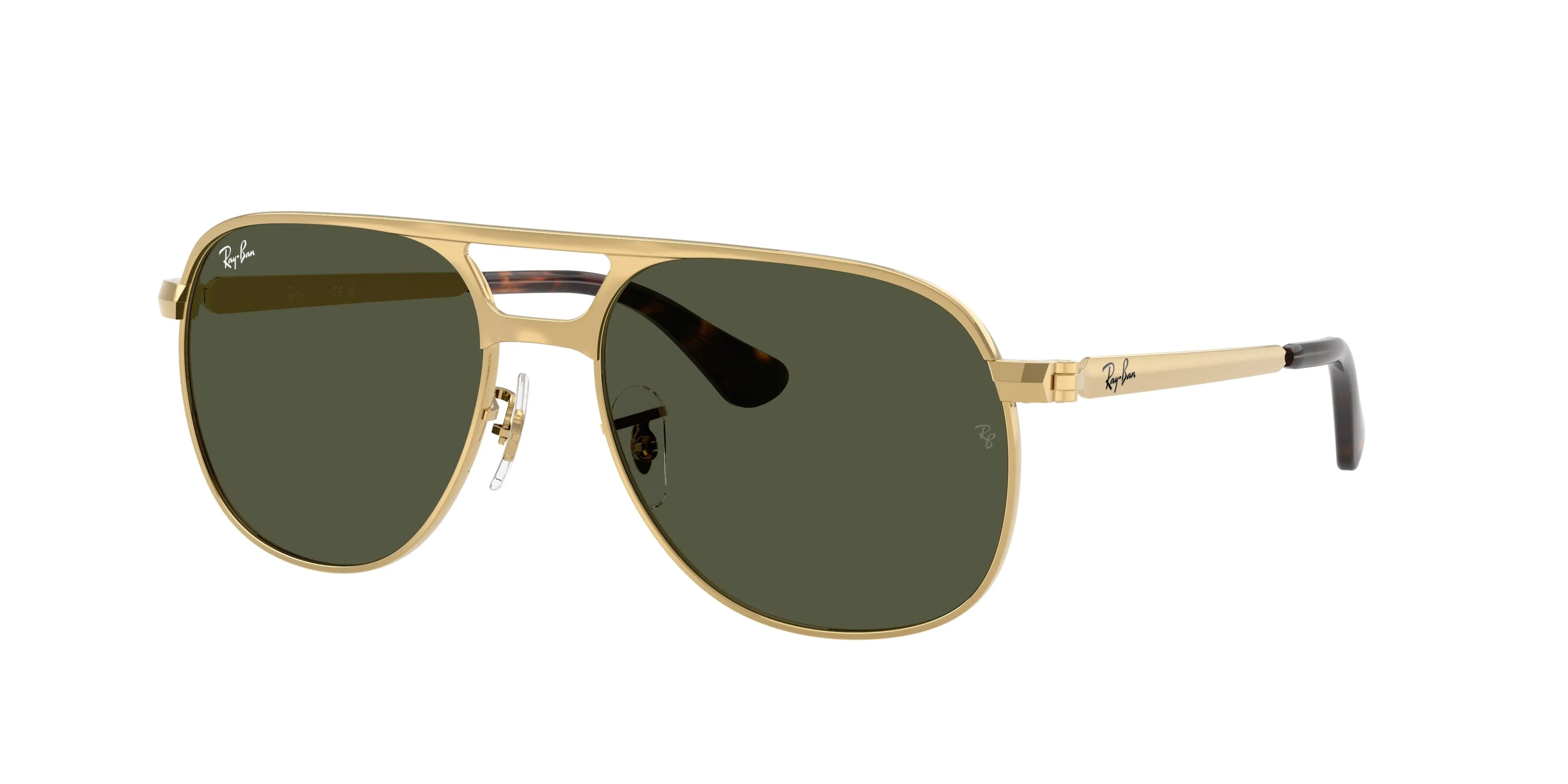 Ray - Ban RB3793 BILL MAX 001/31 Occhiali da sole Metallo Oro Verde Squadrata Normale - immagine 1