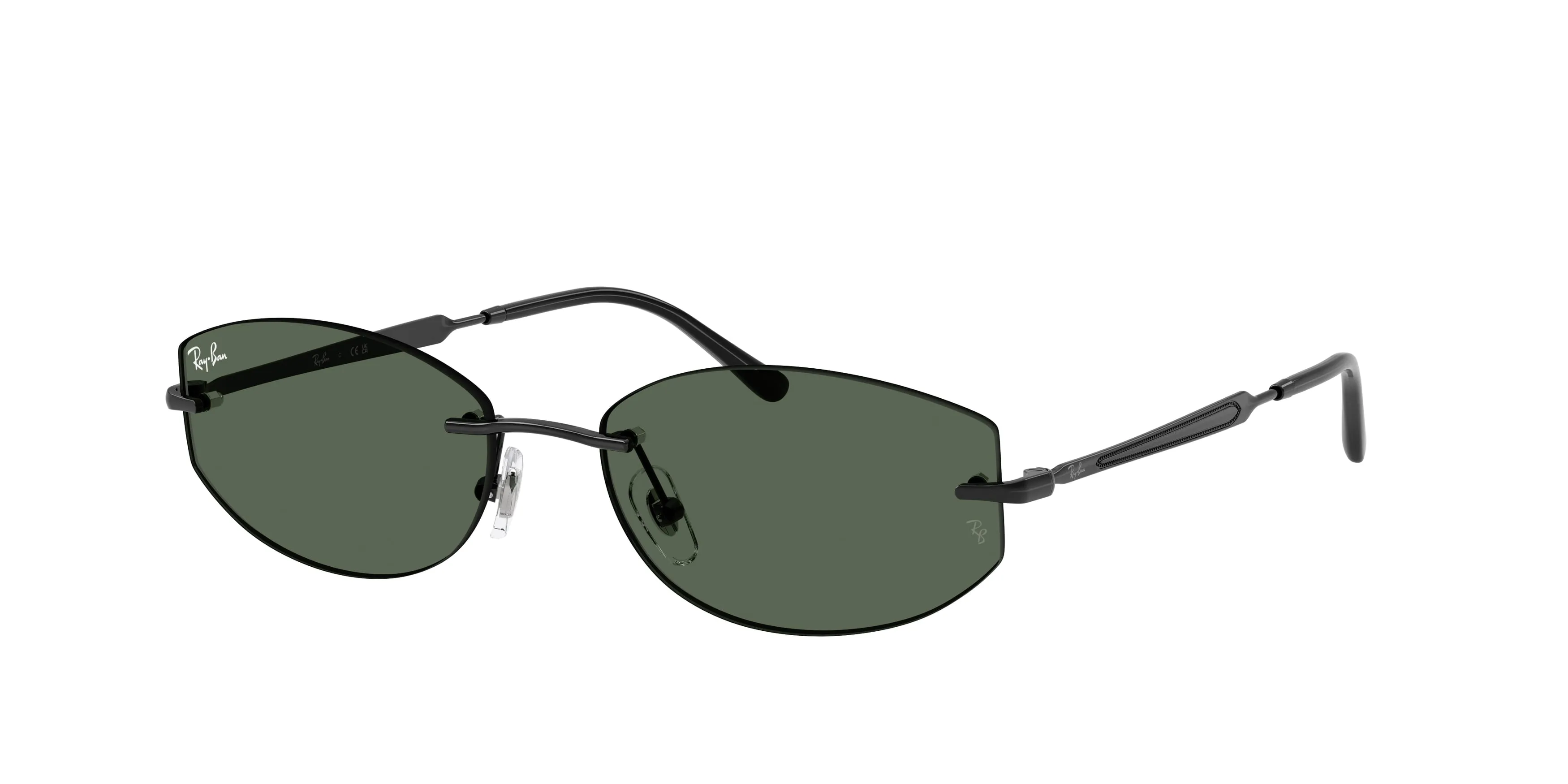 Ray - Ban RB3792 002/71 Occhiali da sole Metallo Nero Verde Geometrica Normale - immagine 1