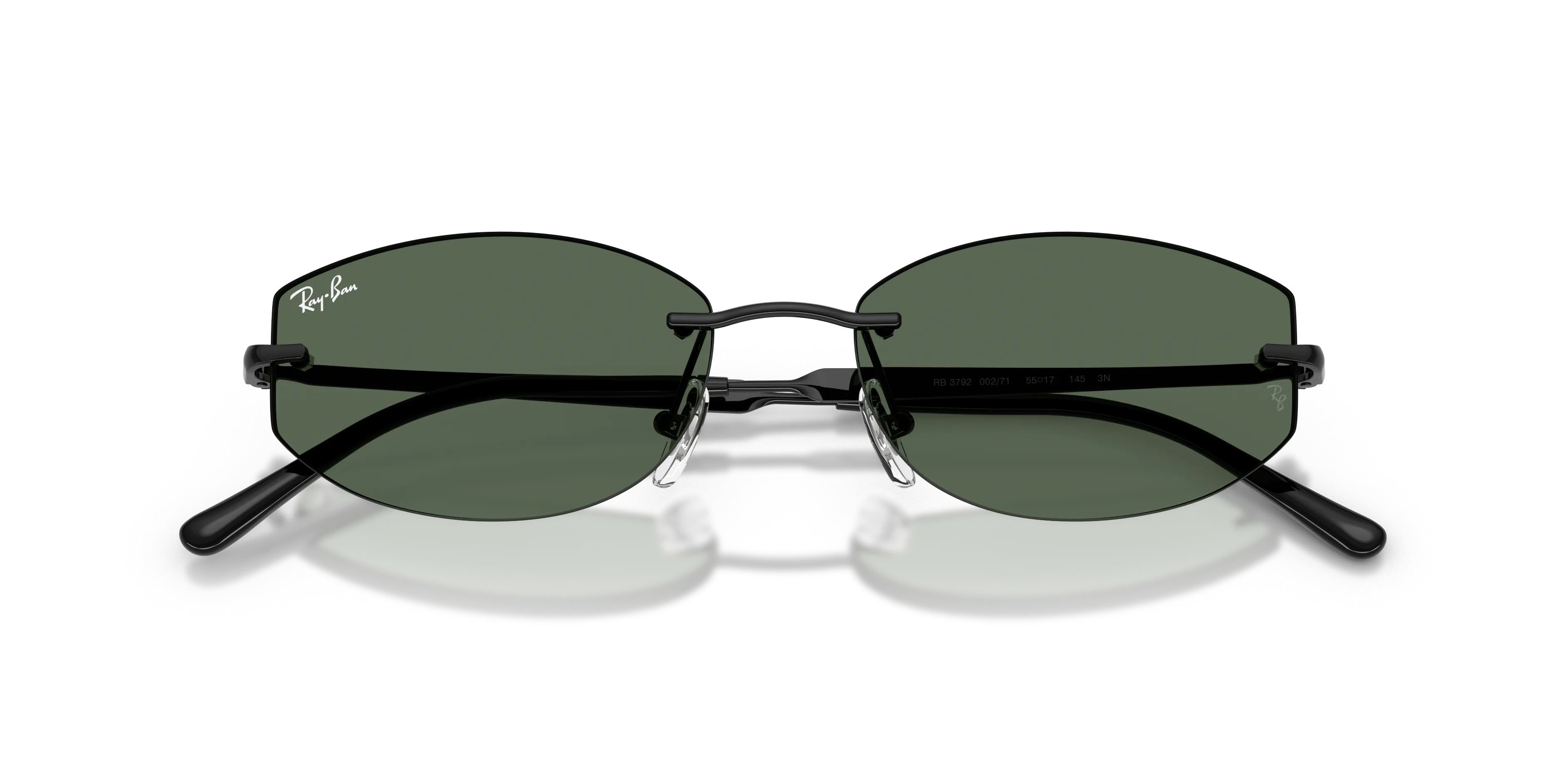 Ray - Ban RB3792 002/71 Occhiali da sole Metallo Nero Verde Geometrica Normale - immagine 2