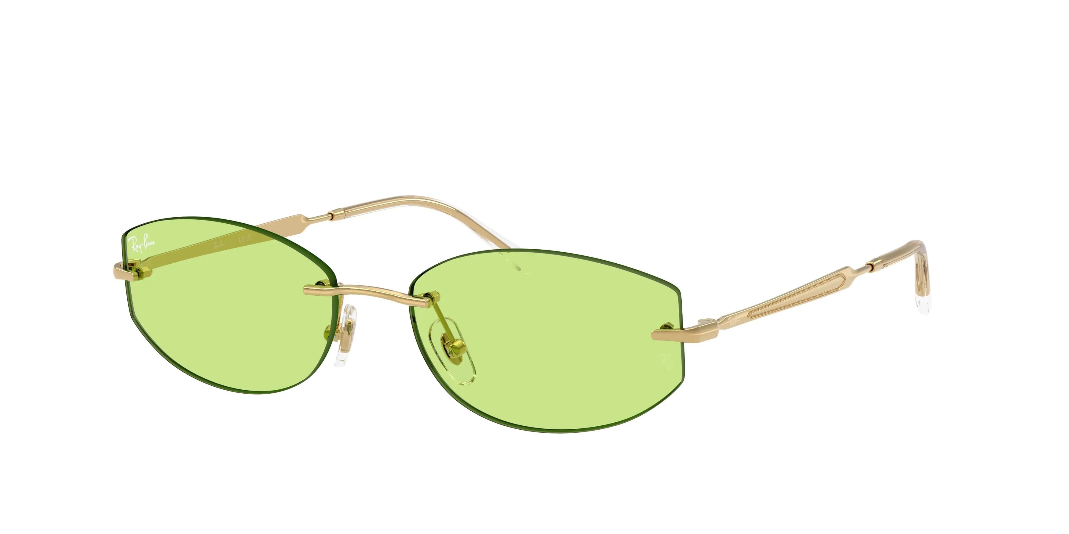 Ray - Ban RB3792 001/2 Occhiali da sole Metallo Oro Verde Geometrica Normale - immagine 1