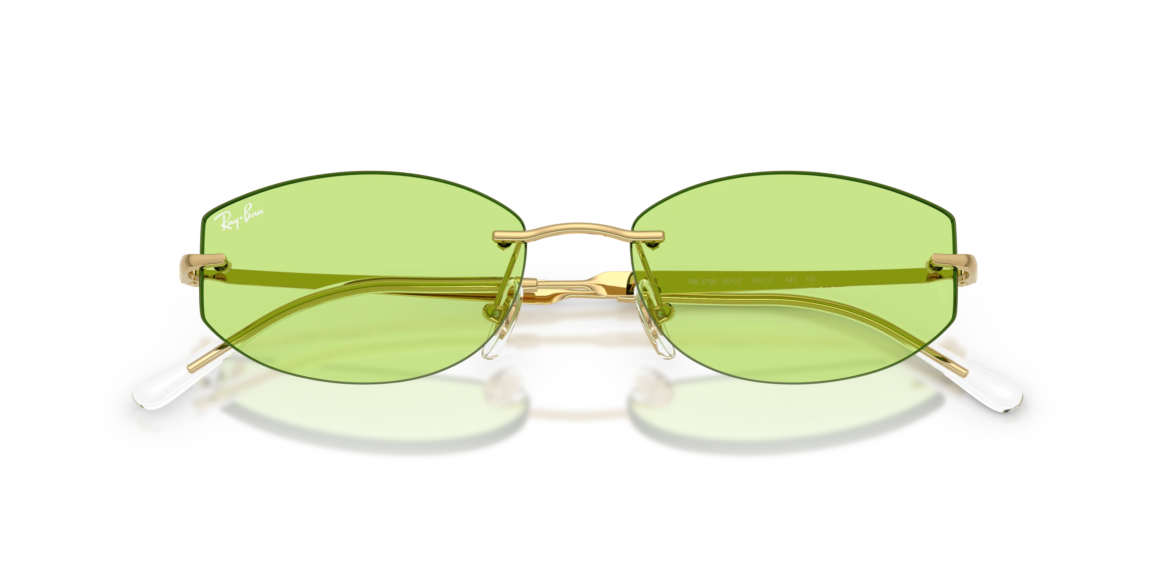 Ray - Ban RB3792 001/2 Occhiali da sole Metallo Oro Verde Geometrica Normale - immagine 2