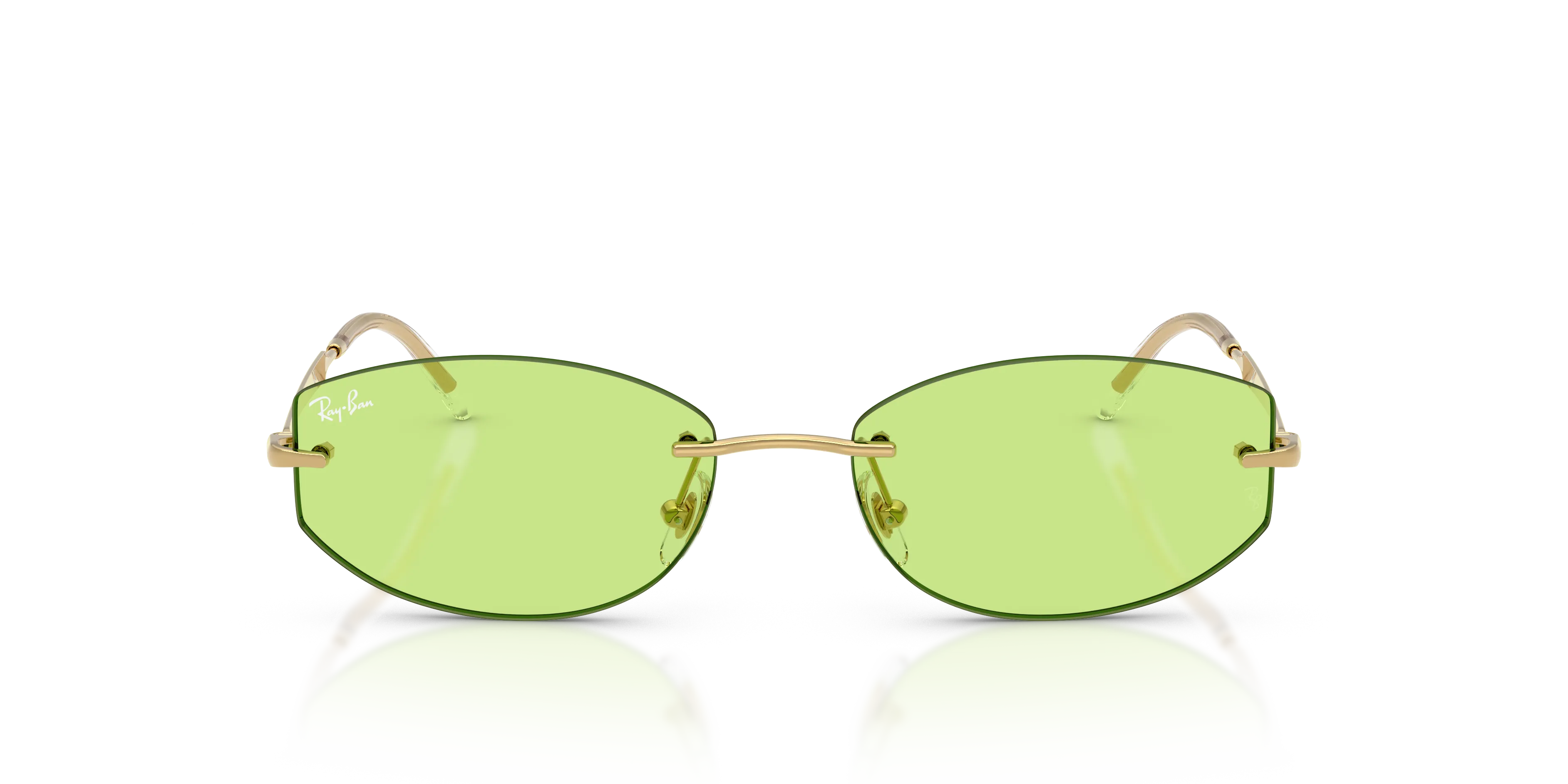Ray - Ban RB3792 001/2 Occhiali da sole Metallo Oro Verde Geometrica Normale - immagine 3
