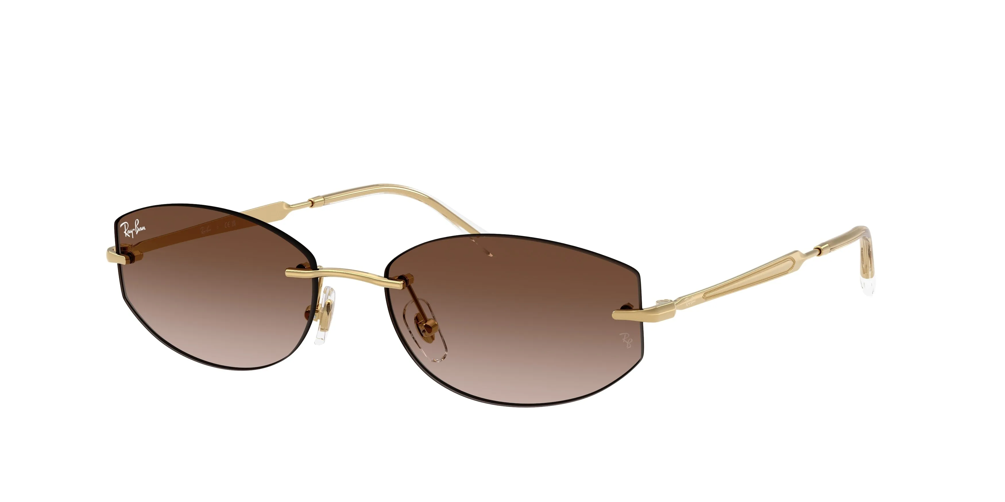 Ray - Ban RB3792 001/13 Occhiali da sole Metallo Oro Marrone Geometrica Normale Sfumato - immagine 1