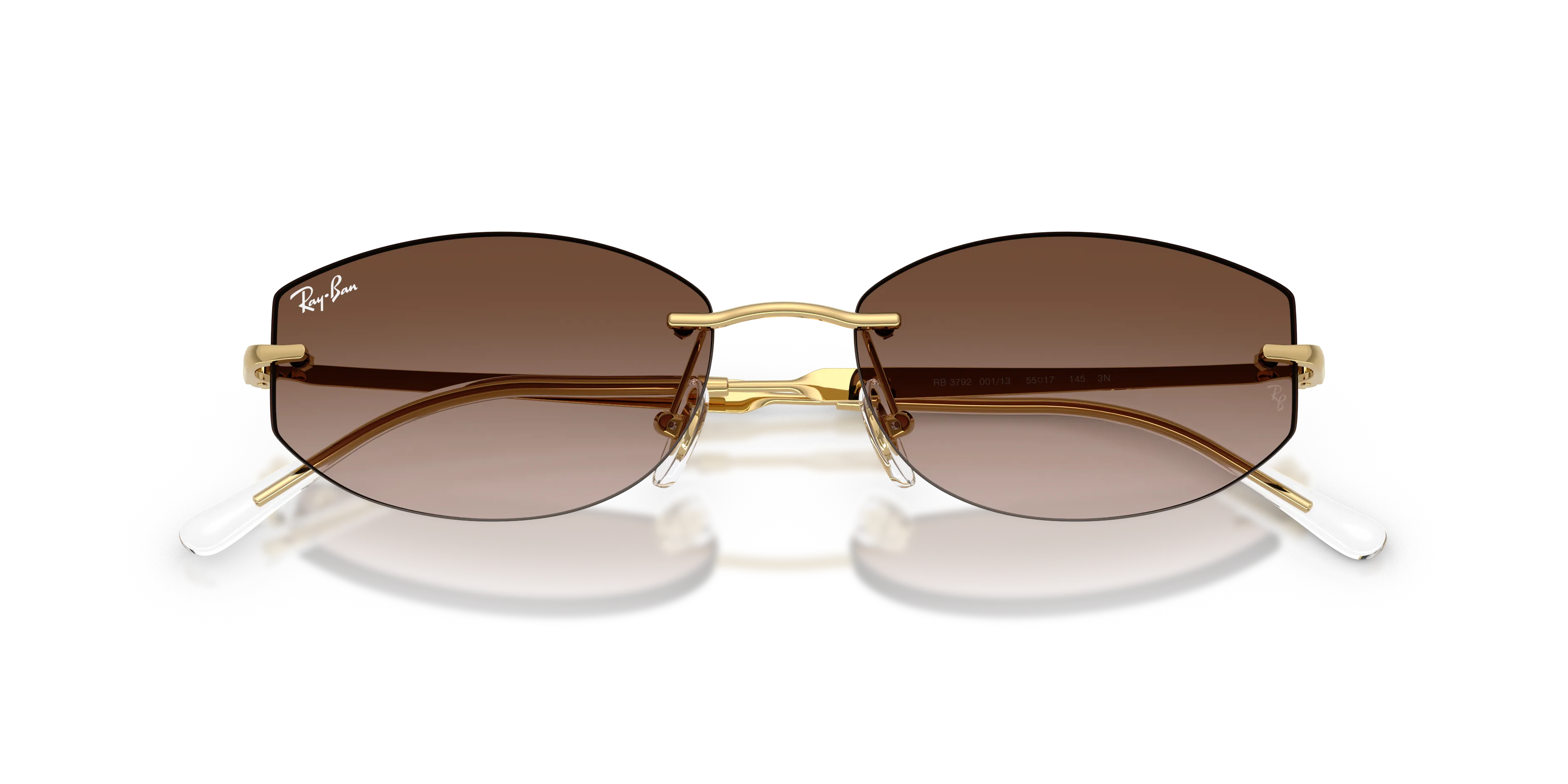 Ray - Ban RB3792 001/13 Occhiali da sole Metallo Oro Marrone Geometrica Normale Sfumato - immagine 2