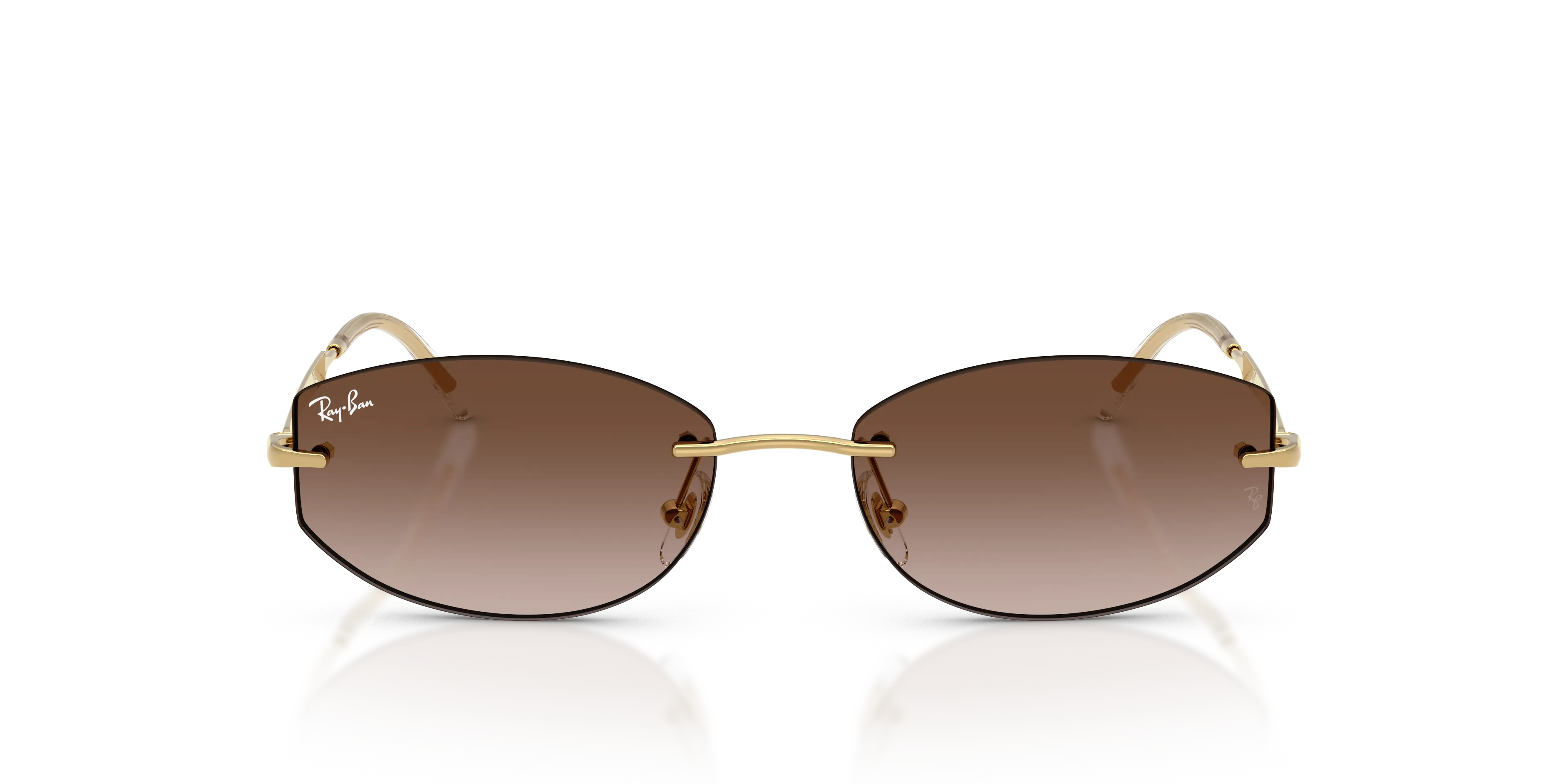 Ray - Ban RB3792 001/13 Occhiali da sole Metallo Oro Marrone Geometrica Normale Sfumato - immagine 3