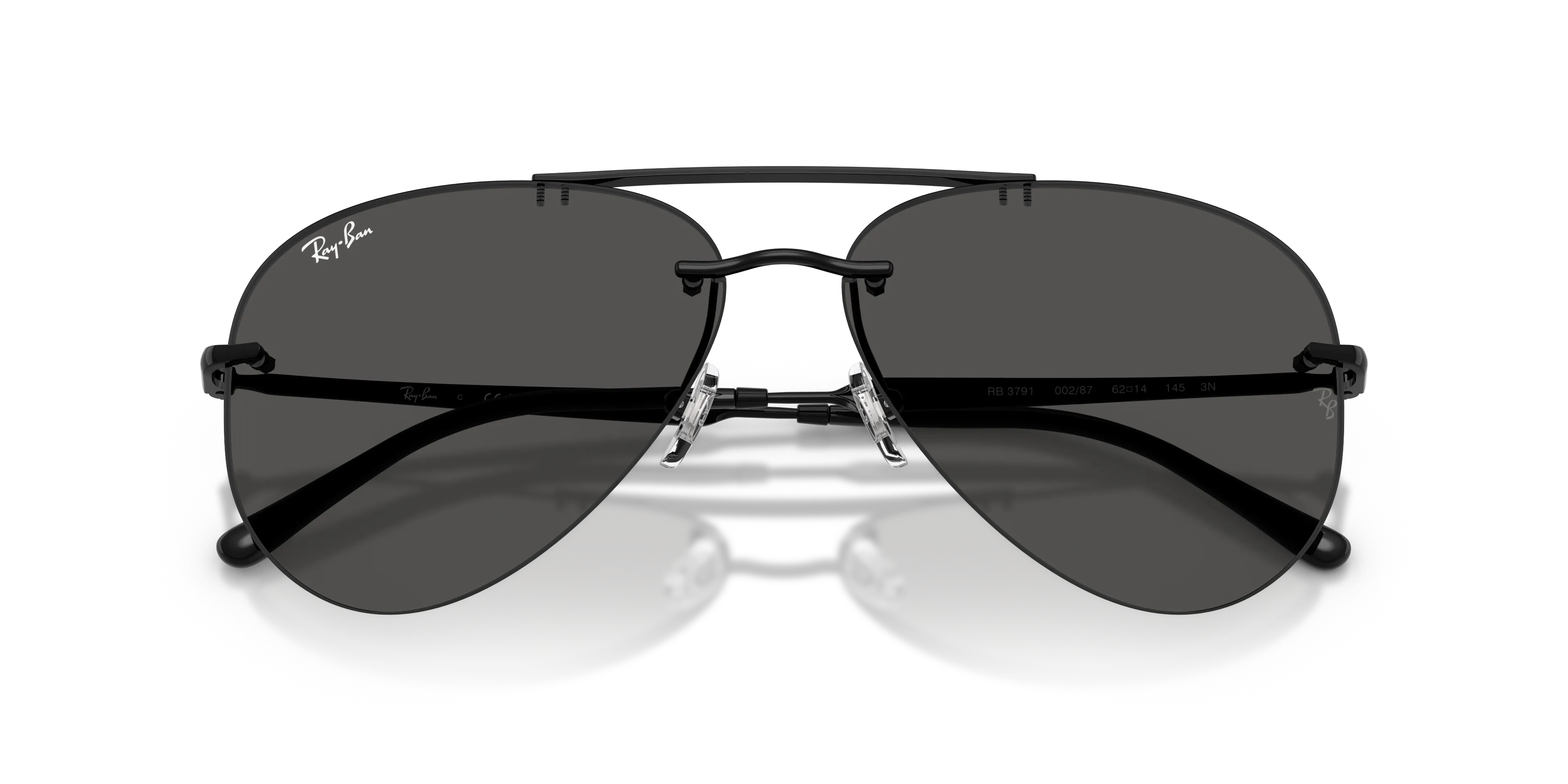 Ray - Ban RB3791 002/87 Occhiali da sole Metallo Nero Grigio Pilot Normale - immagine 2