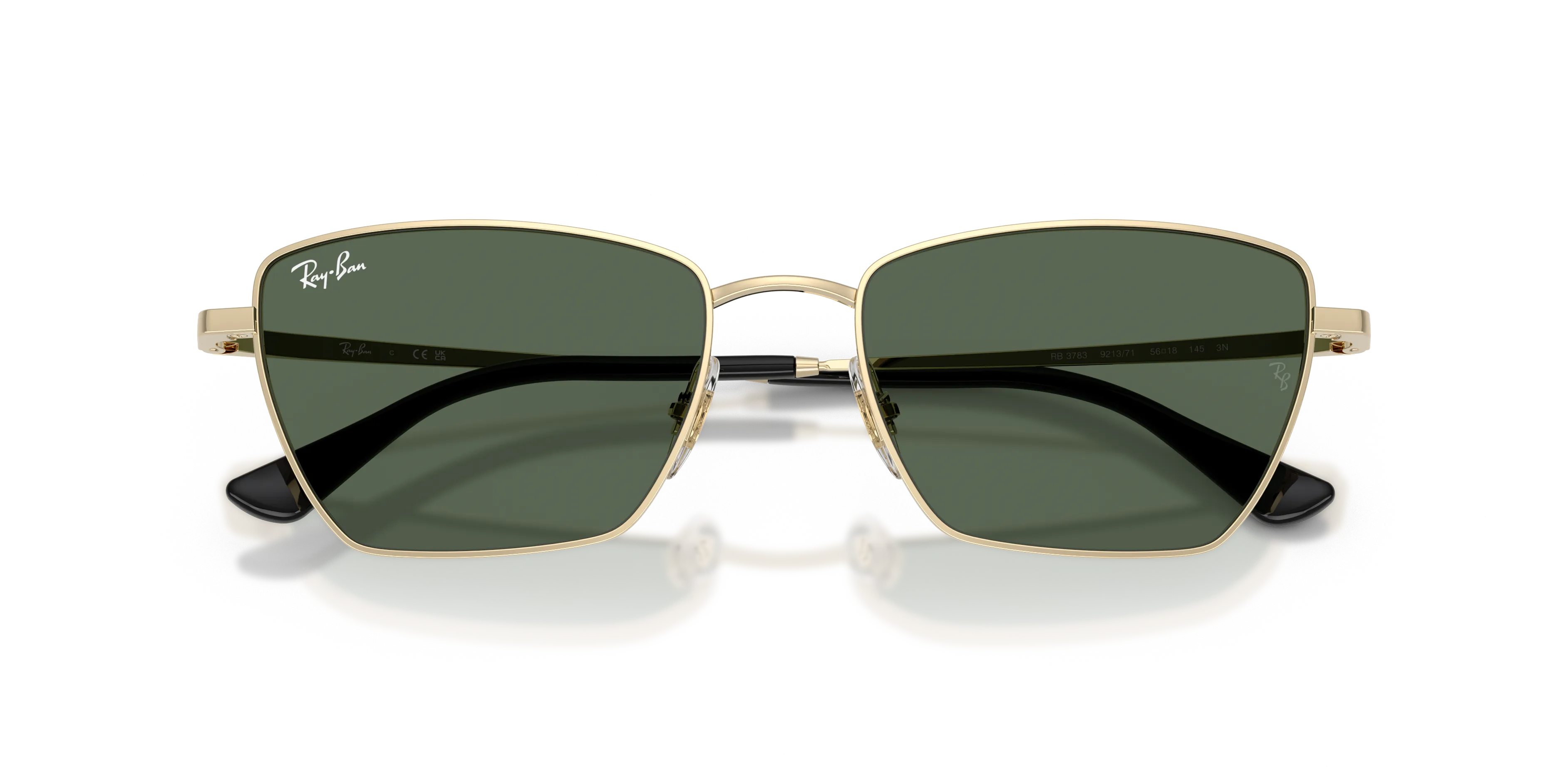 Ray - Ban RB3783 921371 Occhiali da sole Metallo Oro Verde Geometrica Normale - immagine 2