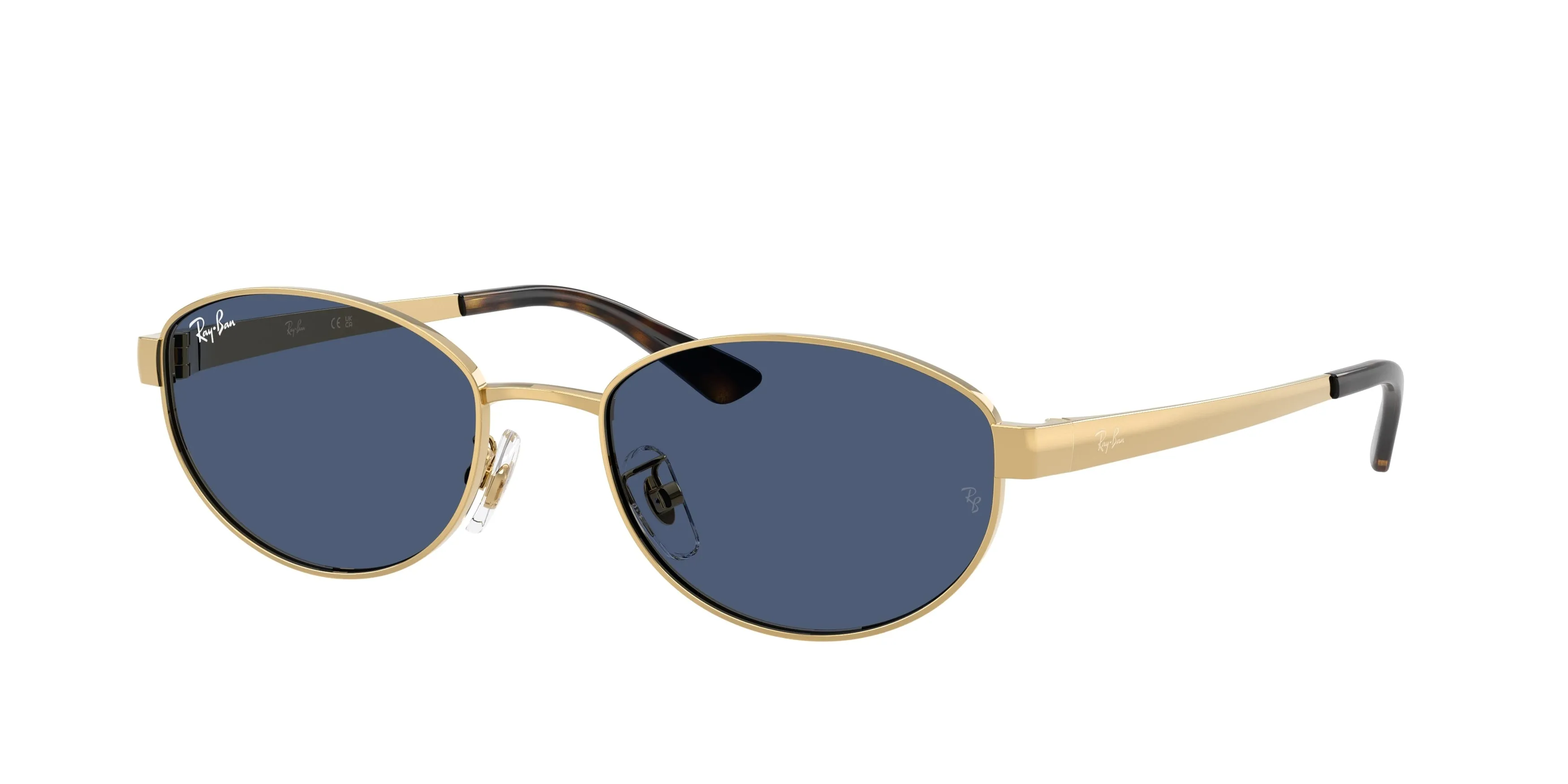 Ray - Ban RB3774D 001/80 Occhiali da sole Metallo Oro Blu Rotonda Normale - immagine 1
