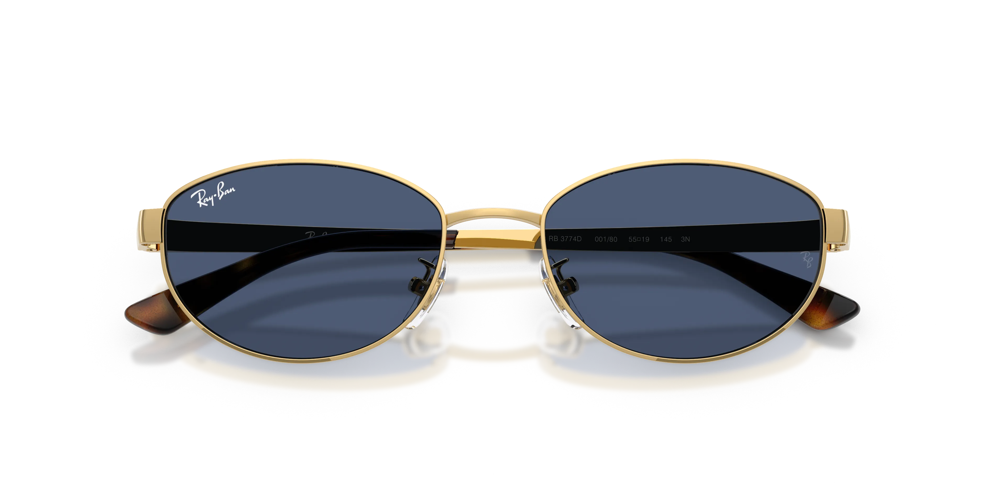 Ray - Ban RB3774D 001/80 Occhiali da sole Metallo Oro Blu Rotonda Normale - immagine 2