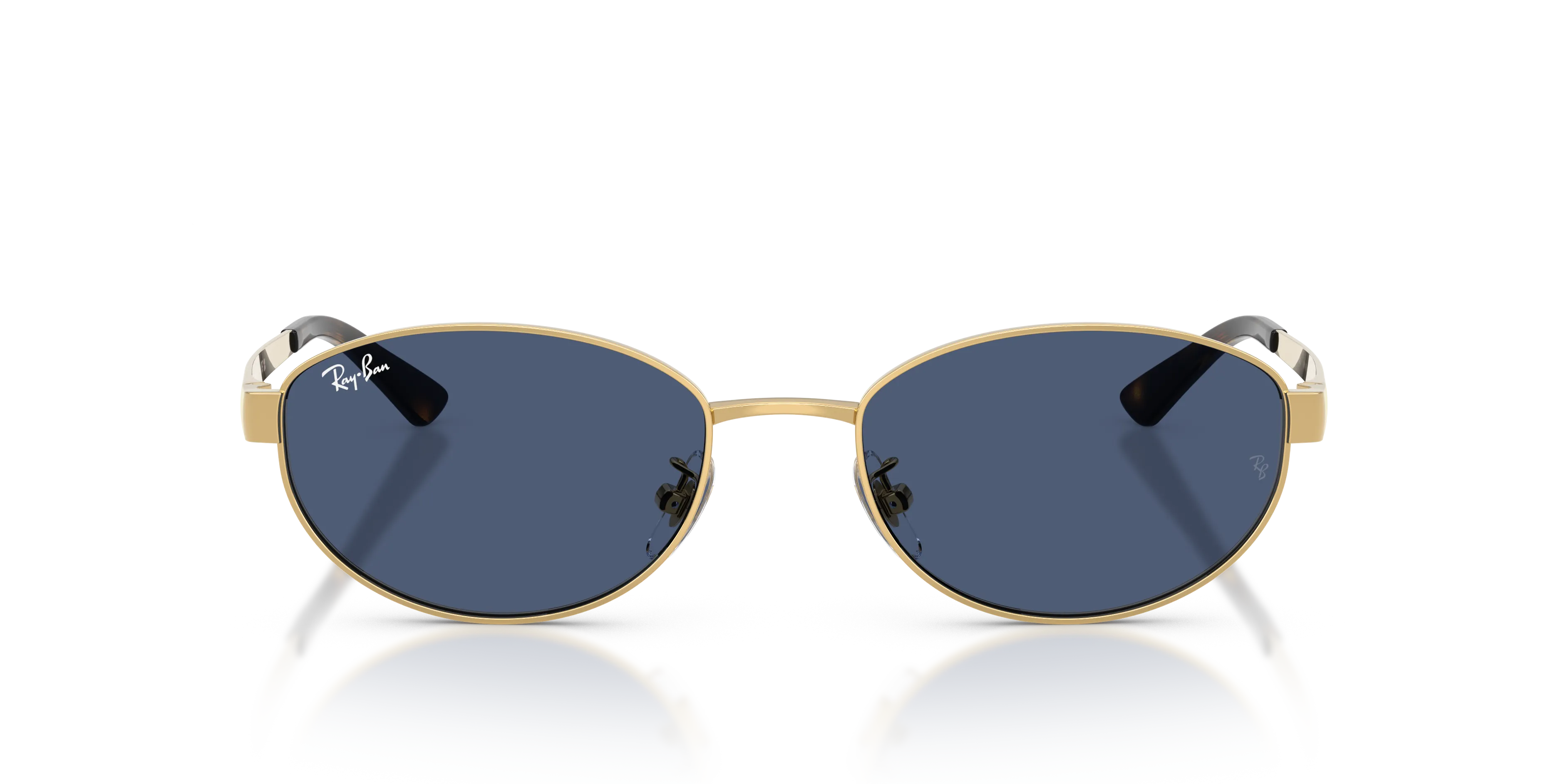 Ray - Ban RB3774D 001/80 Occhiali da sole Metallo Oro Blu Rotonda Normale - immagine 3