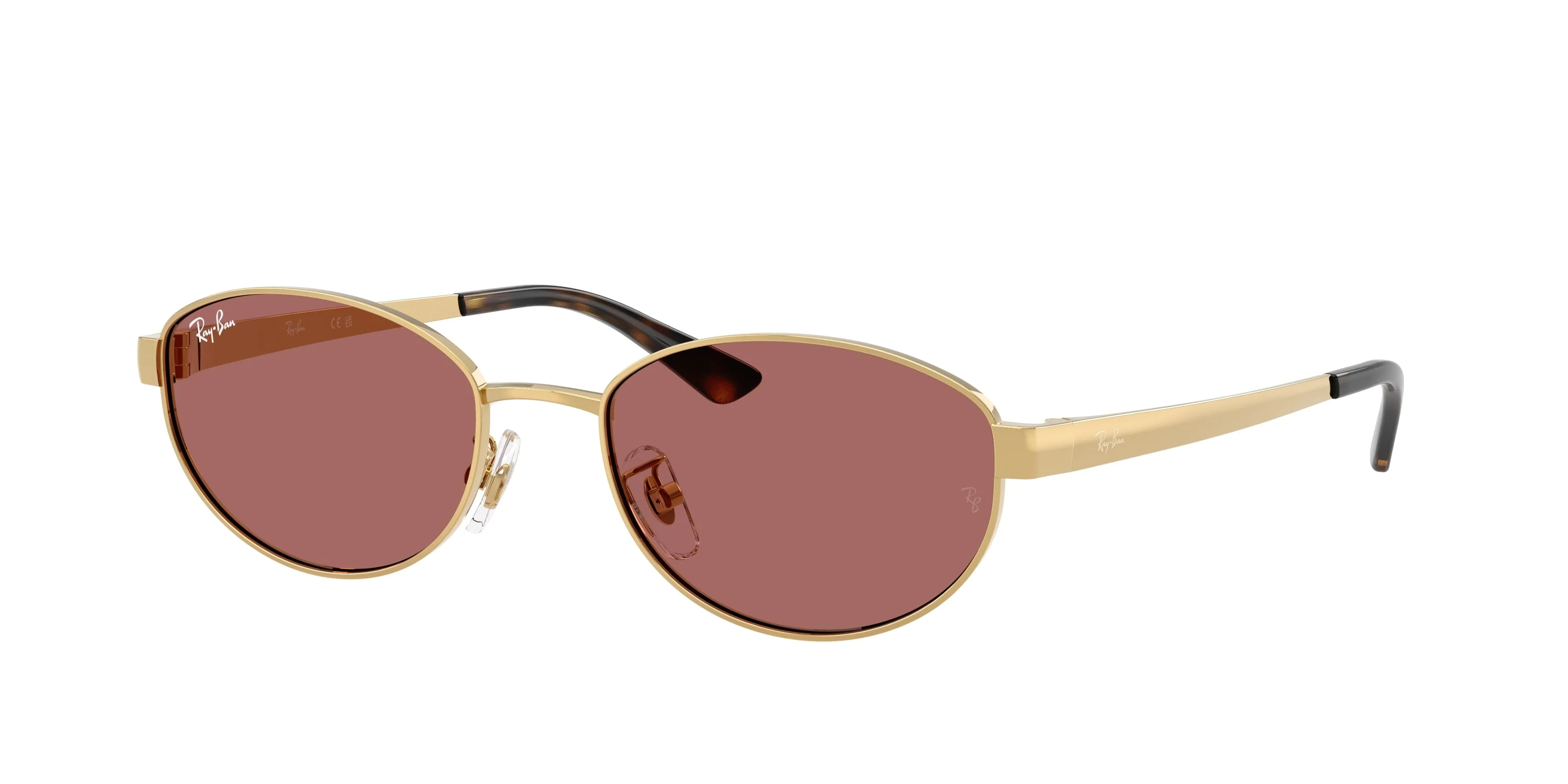 Ray - Ban RB3774D 001/69 Occhiali da sole Metallo Oro Viola Rotonda Normale - immagine 1