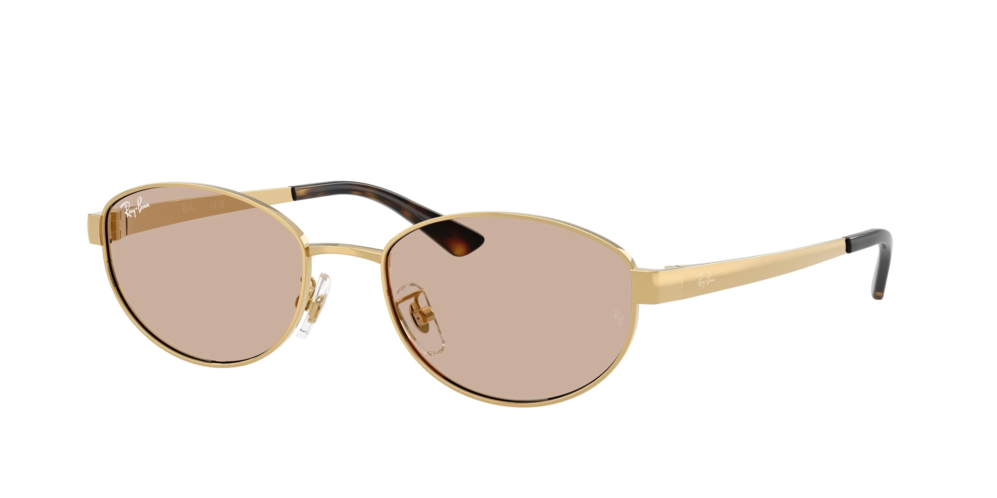 Ray - Ban RB3774D 001/3 Occhiali da sole Metallo Oro Marrone Rotonda Normale - immagine 1