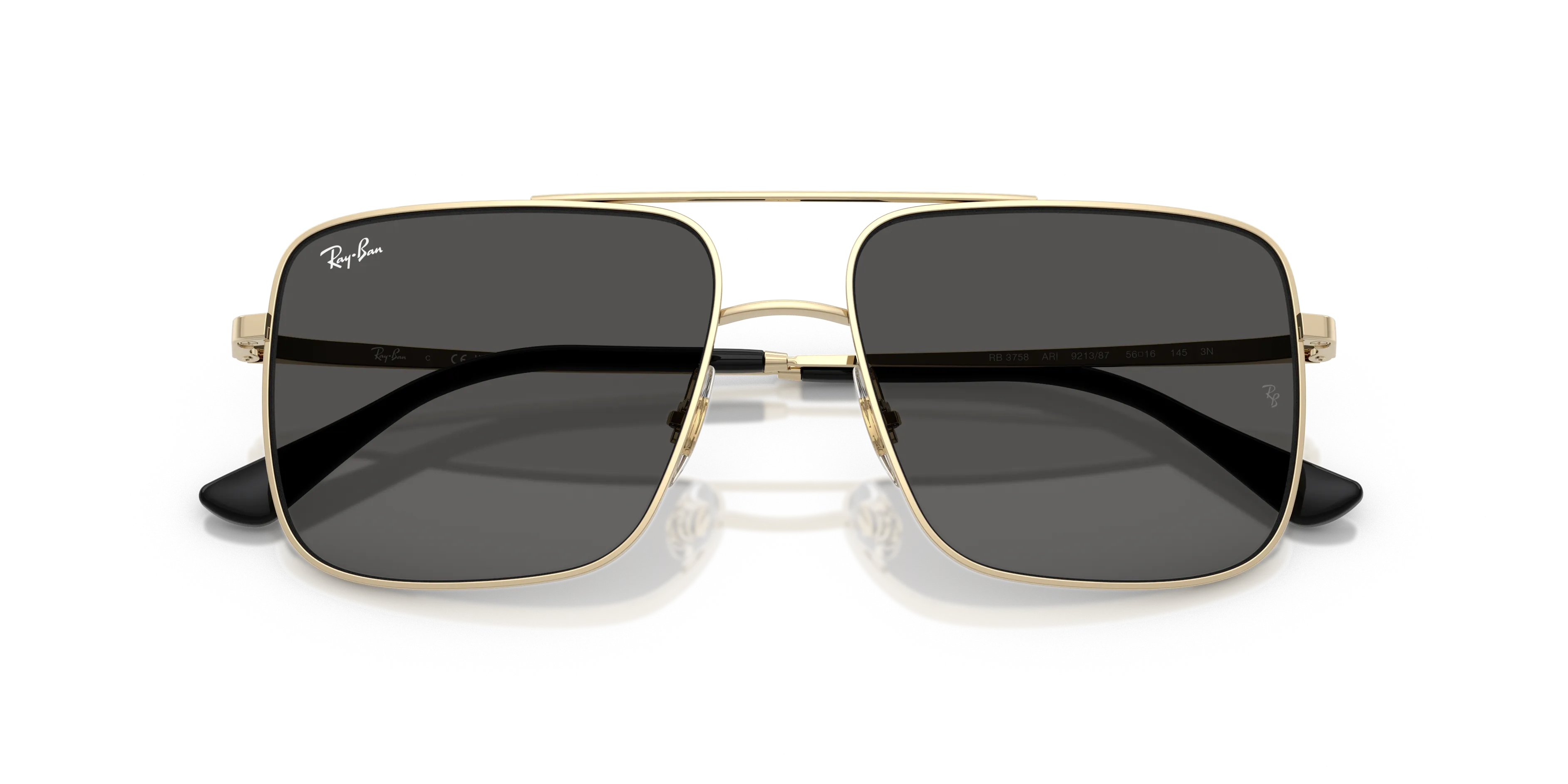 Ray - Ban RB3758 ARI 921387 Occhiali da sole Metallo Oro Grigio Squadrata Normale - immagine 2