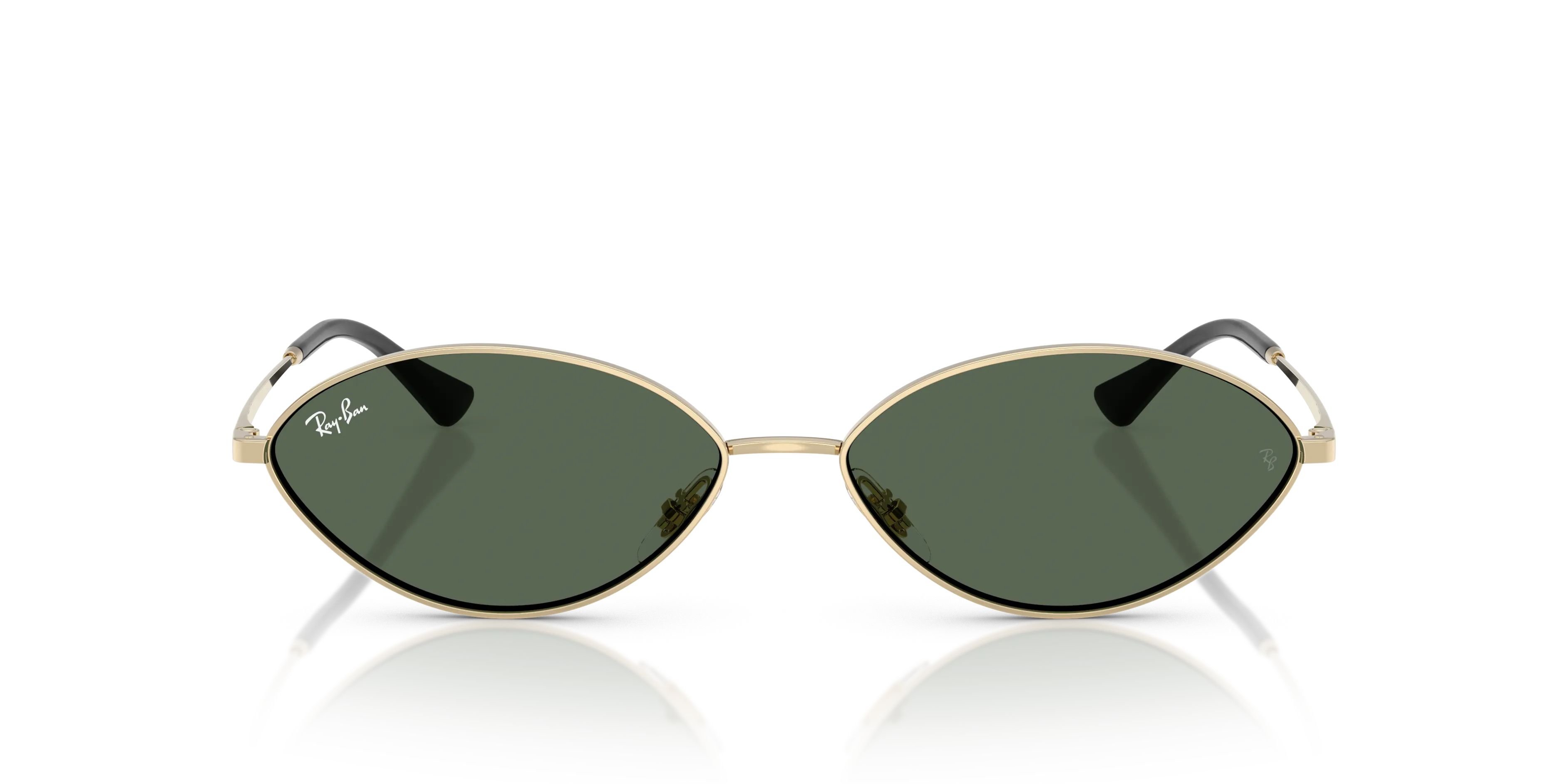 Ray - Ban RB3757 KAI 921371 Occhiali da sole Metallo Oro Verde Rotonda Normale - immagine 3