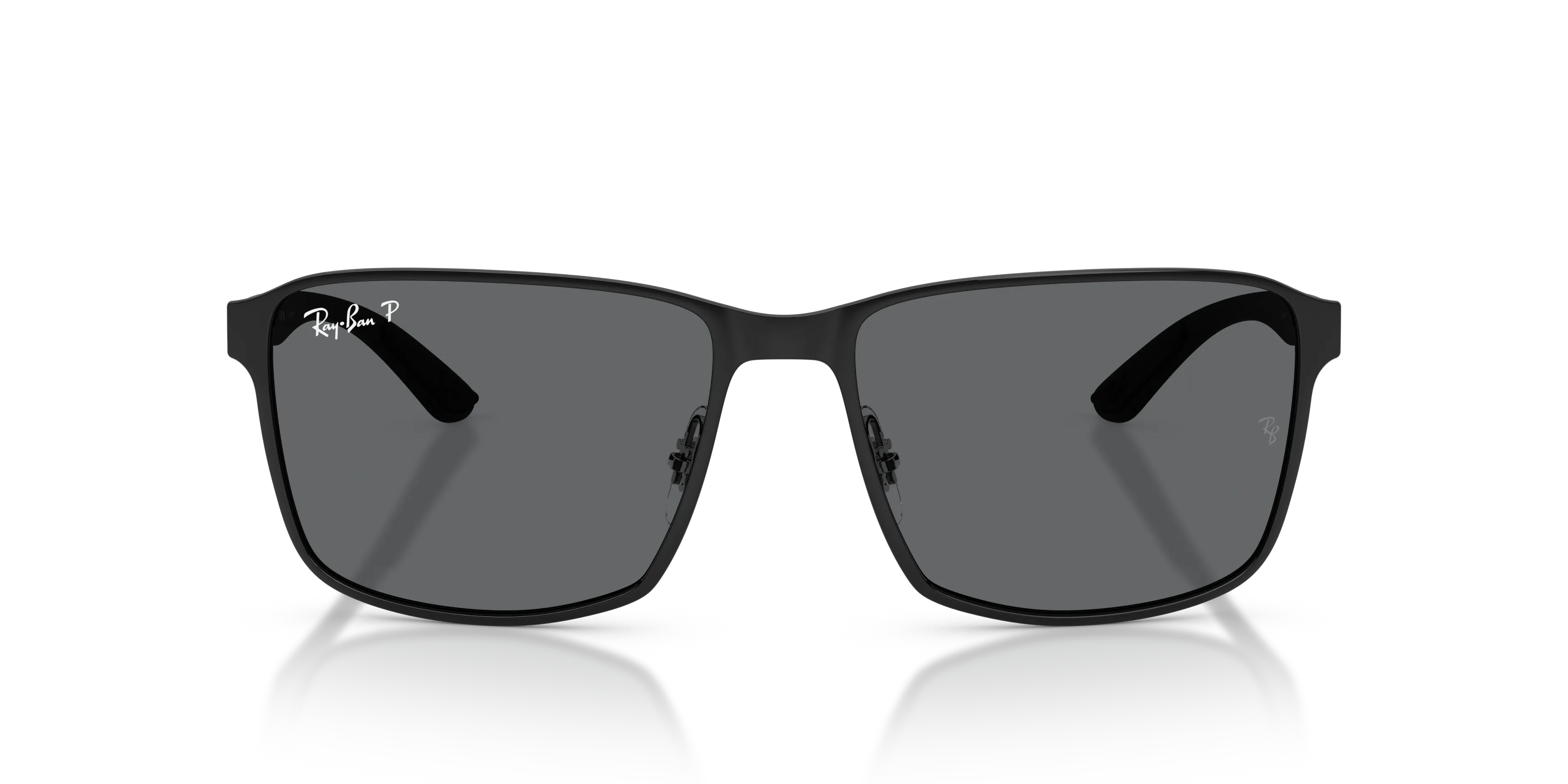 Ray - Ban RB3721 002/B1 Occhiali da sole Metallo Nero Grigio Squadrata Polarizzata - immagine 3