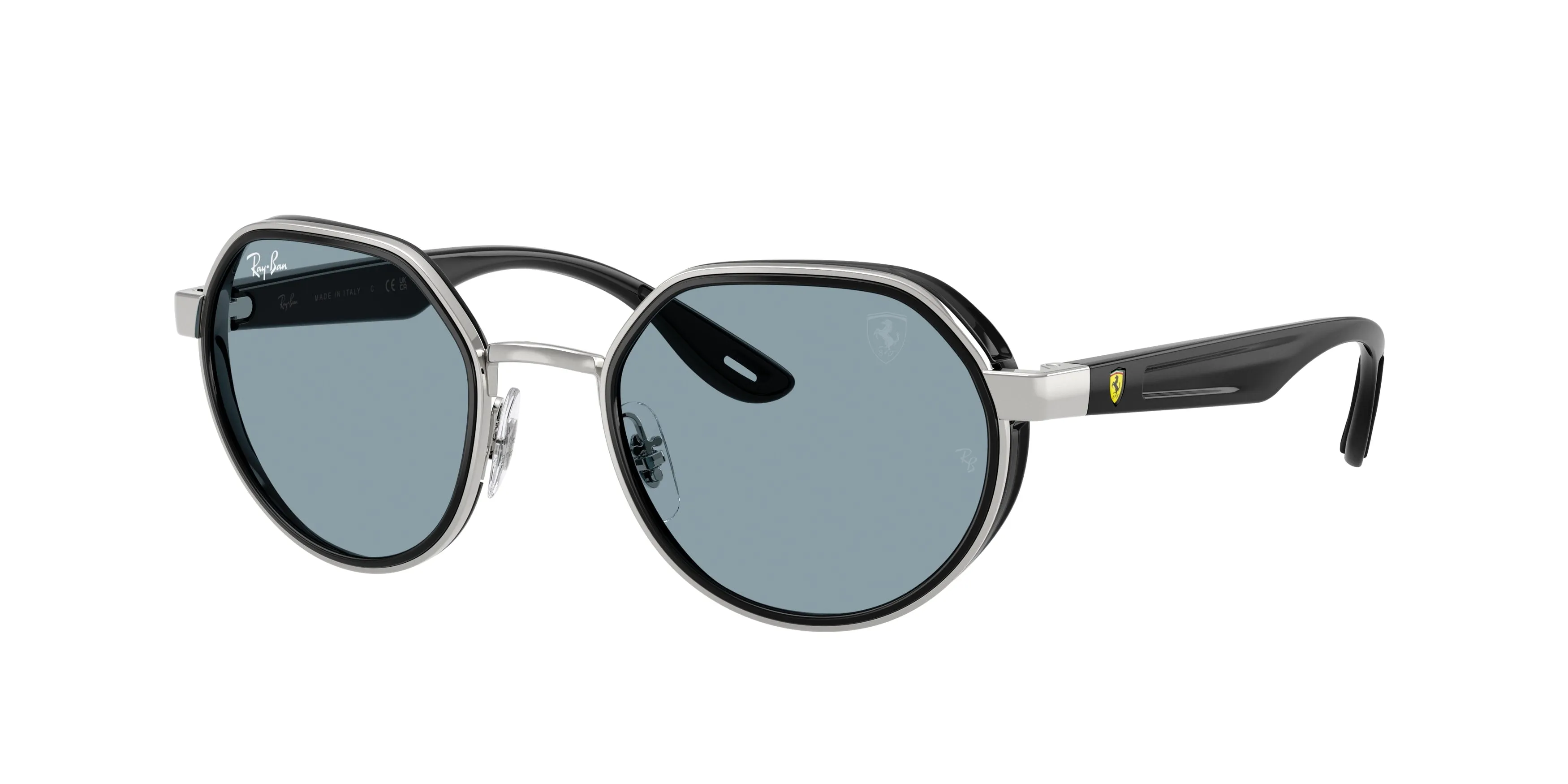 Ray - Ban RB3703M F12272 Occhiali da sole Metallo Argento Blu Geometrica Normale - immagine 1
