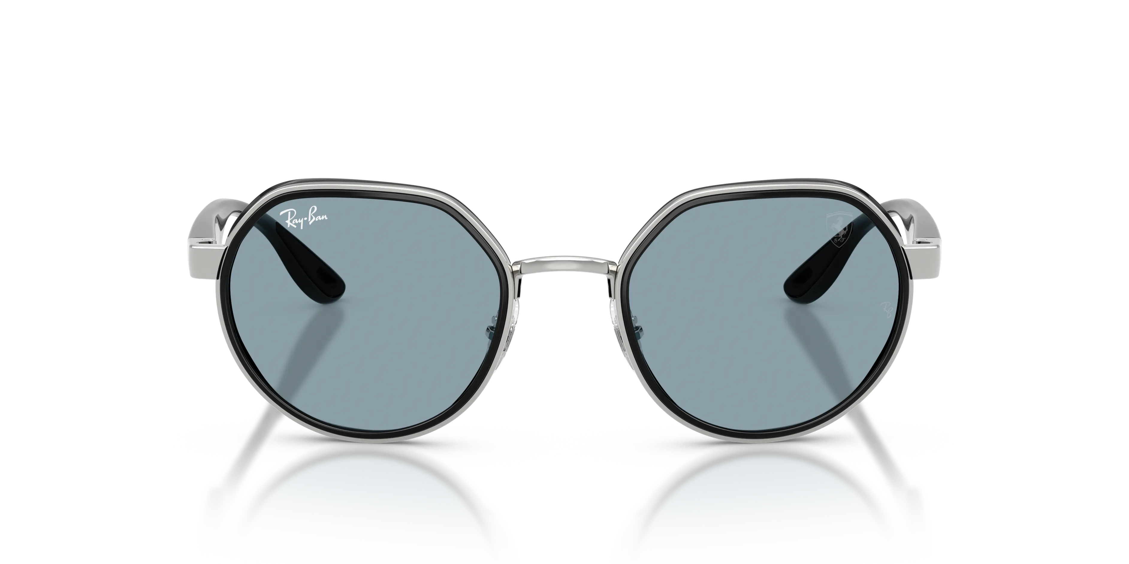 Ray - Ban RB3703M F12272 Occhiali da sole Metallo Argento Blu Geometrica Normale - immagine 3