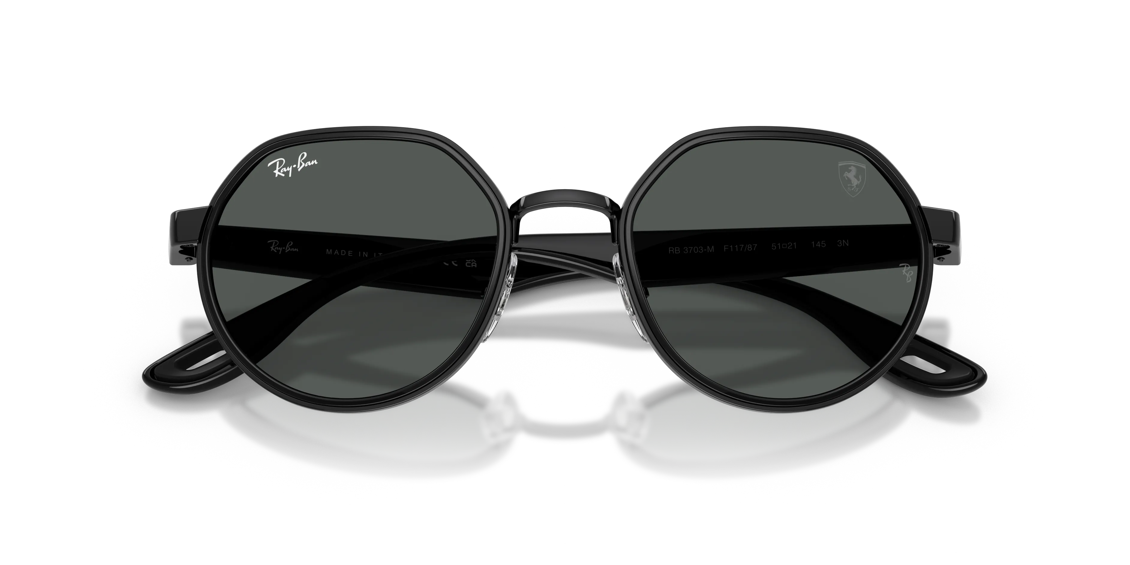 Ray - Ban RB3703M F11787 Occhiali da sole Metallo Nero Grigio Geometrica Normale - immagine 2