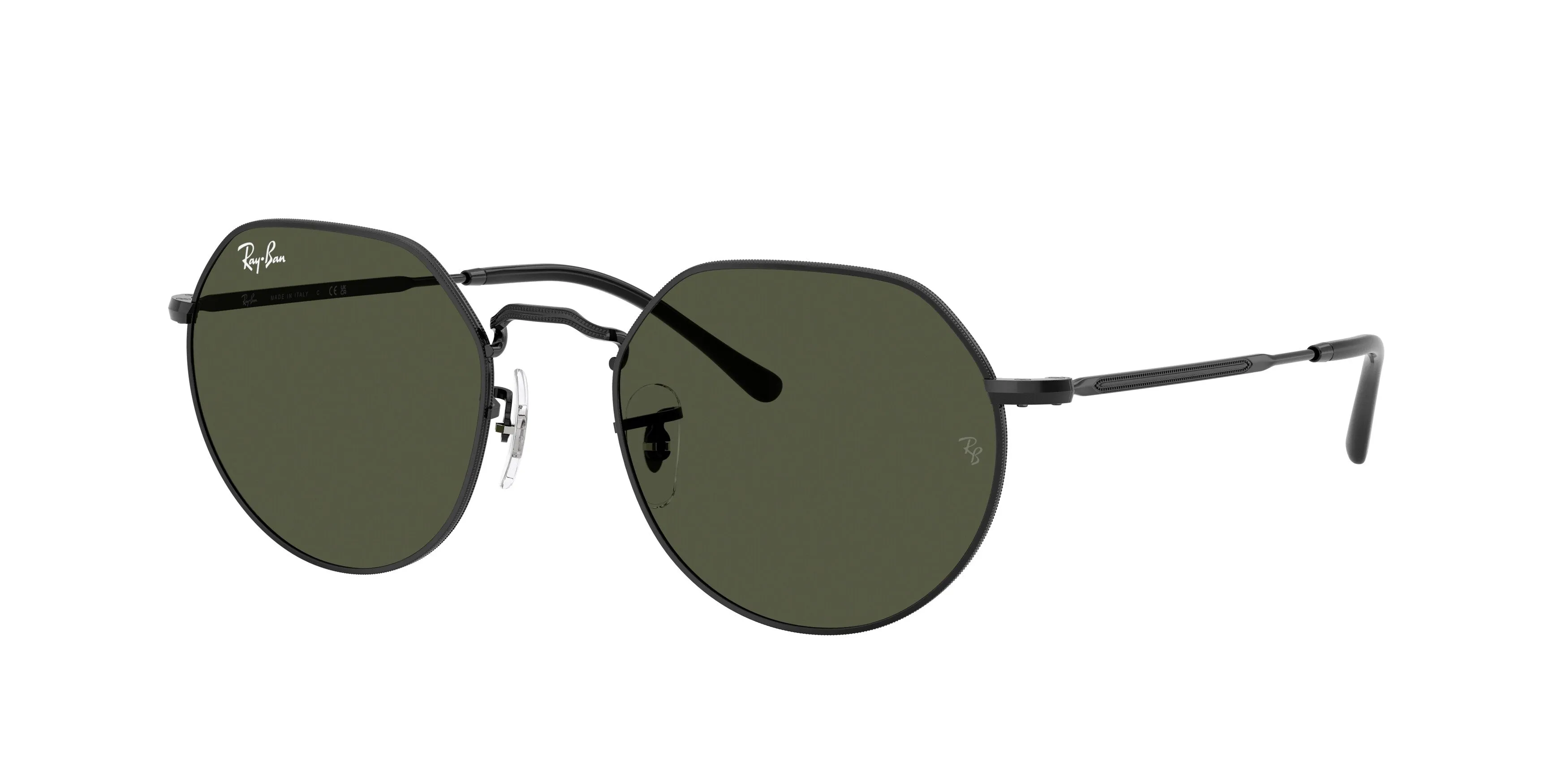 Ray - Ban RB3565 JACK 002/31 Occhiali da sole Metallo Nero Verde Geometrica Normale - immagine 1