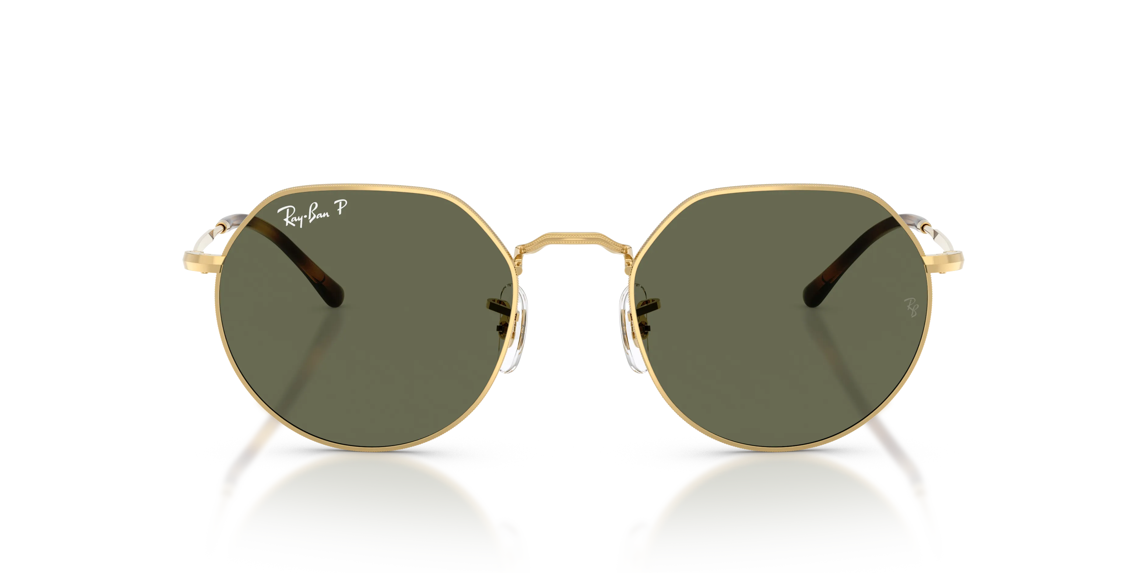 Ray - Ban RB3565 JACK 001/58 Occhiali da sole Metallo Oro Verde Geometrica Polarizzata - immagine 3