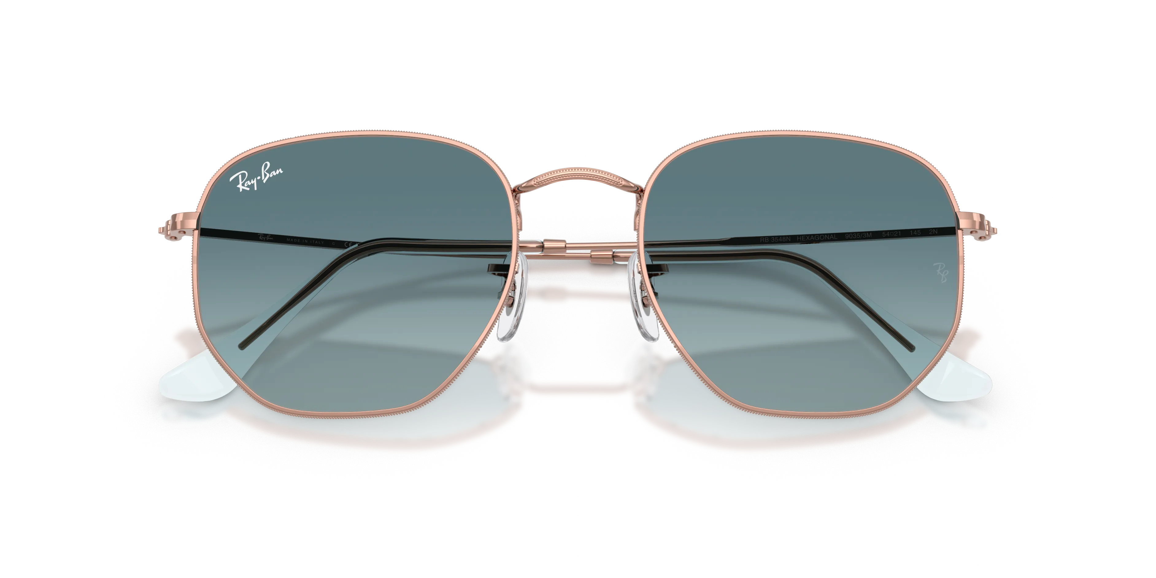 Ray - Ban RB3548N HEXAGONAL 90353M Occhiali da sole Acciaio Bronzo Geometrica Normale Sfumato - immagine 2