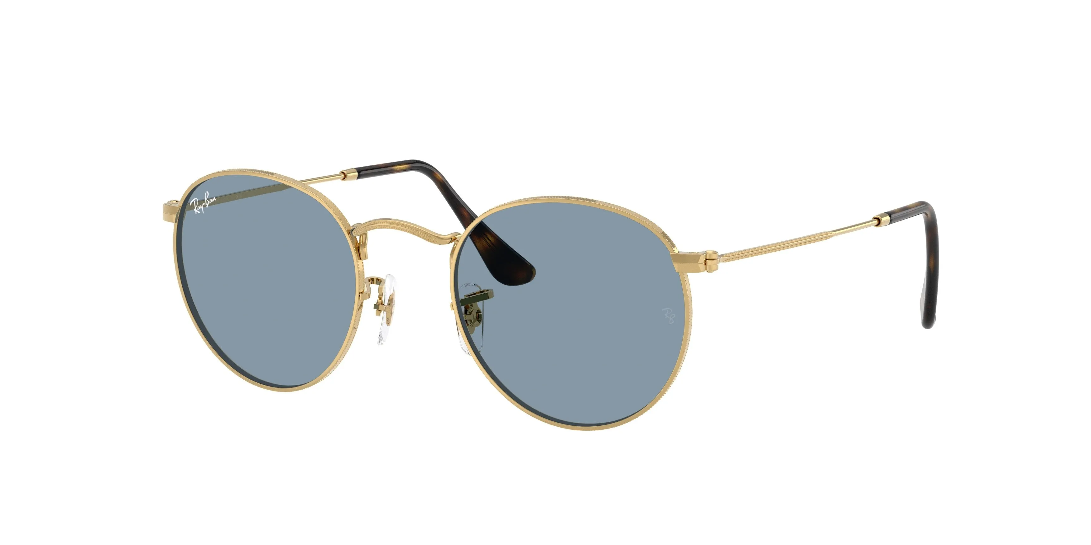 Ray - Ban RB3447 ROUND METAL 921956 Occhiali da sole Metallo Oro Blu Rotonda Normale - immagine 1