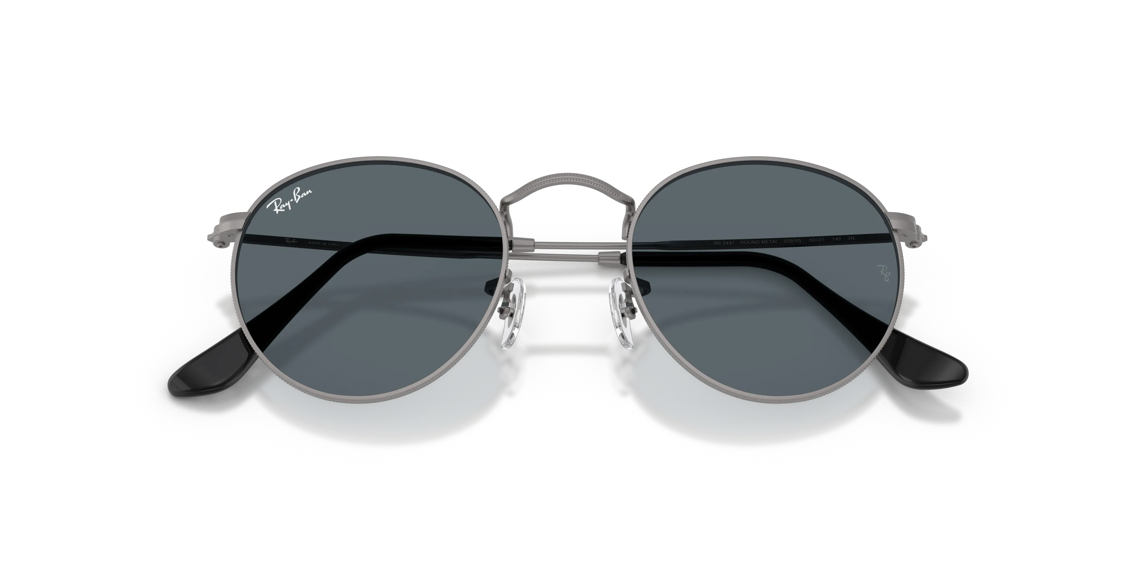 Ray - Ban RB3447 ROUND METAL 029/R5 Occhiali da sole Metallo Grigio Blu Rotonda Normale - immagine 2