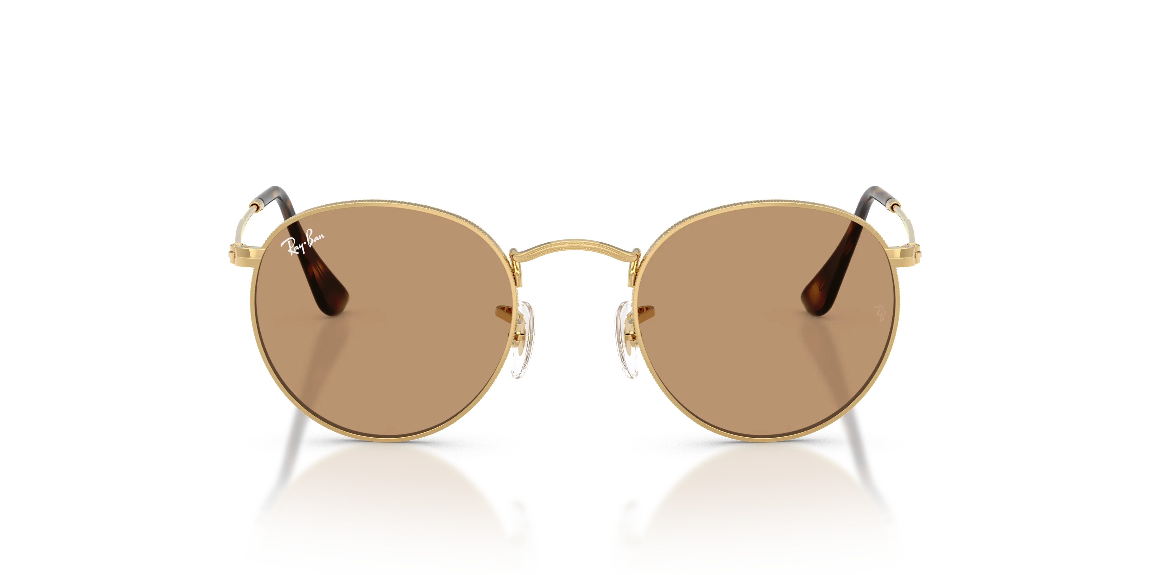 Ray - Ban RB3447 ROUND METAL 001/53 Occhiali da sole Metallo Oro Marrone Rotonda Normale - immagine 3