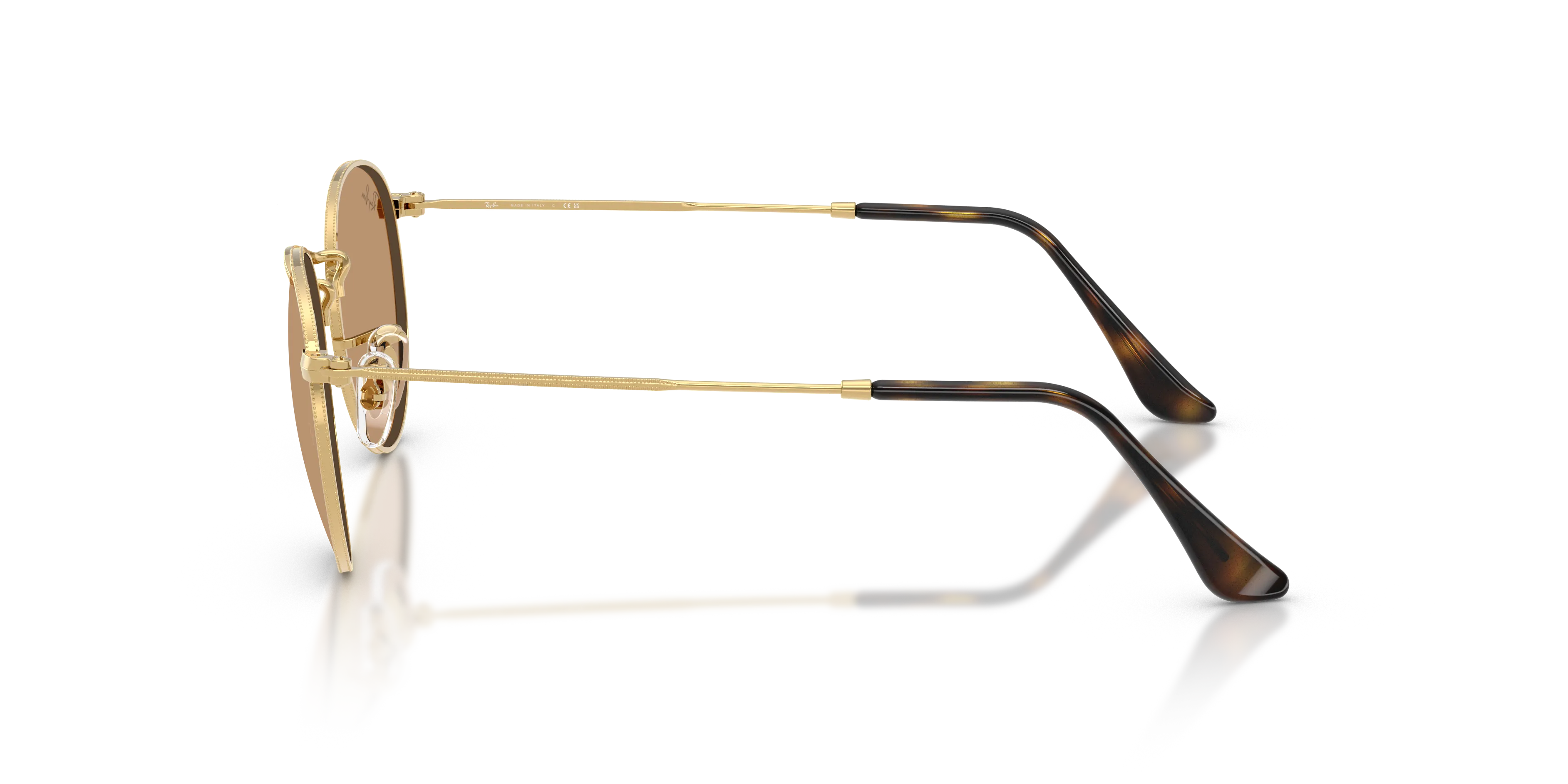 Ray - Ban RB3447 ROUND METAL 001/53 Occhiali da sole Metallo Oro Marrone Rotonda Normale - immagine 4