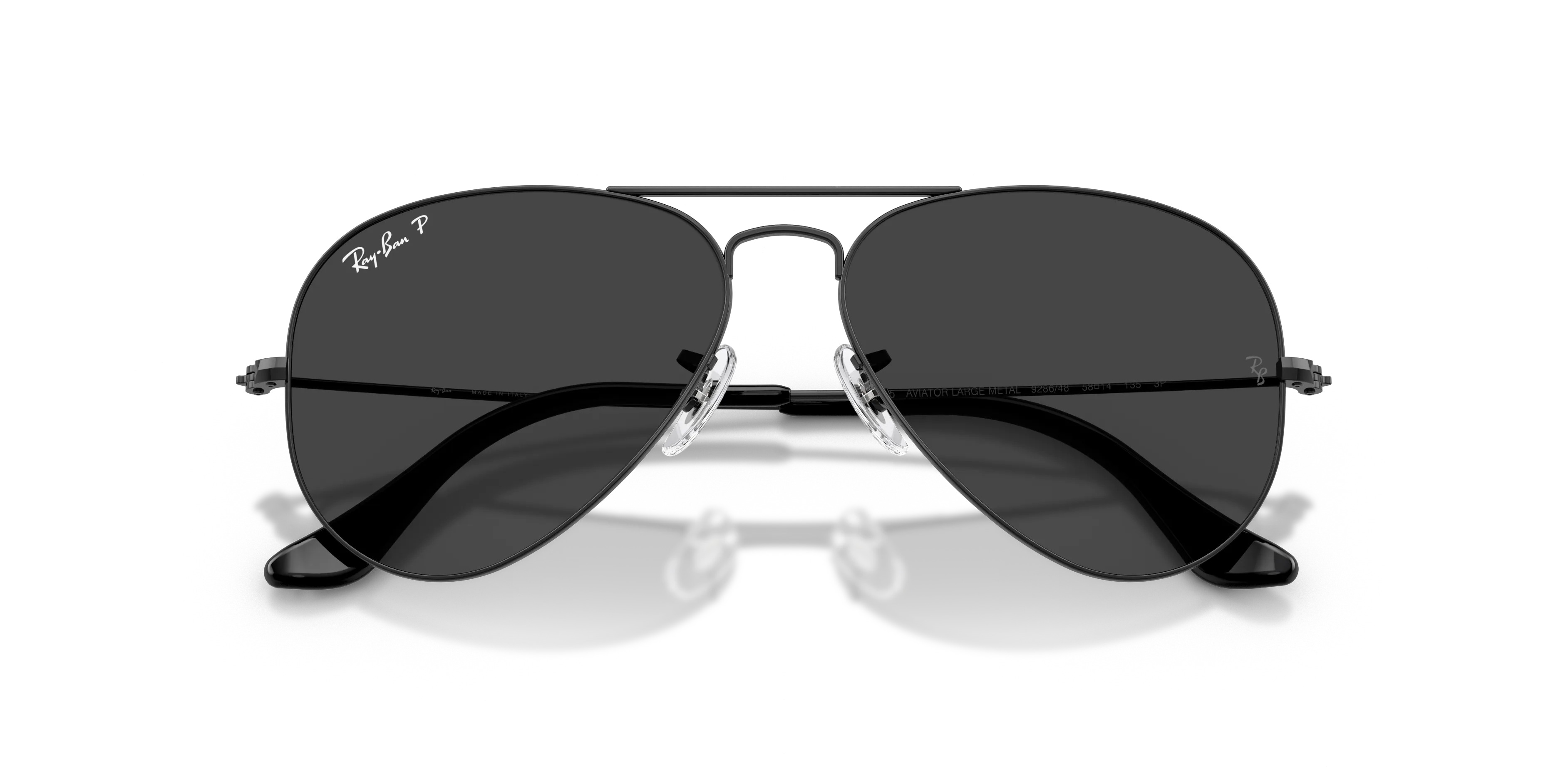 Ray - Ban RB3025 AVIATOR 928648 Occhiali da sole Metallo Nero Grigio Pilot Polarizzata - immagine 2