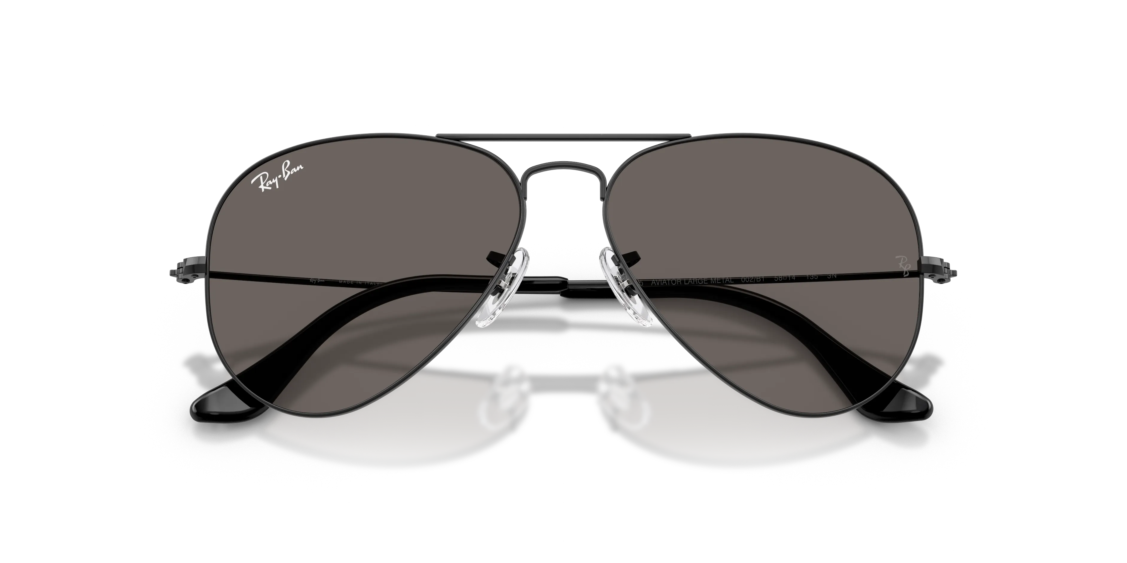 Ray - Ban RB3025 AVIATOR 002/B1 Occhiali da sole Metallo Nero Grigio Pilot Normale - immagine 2
