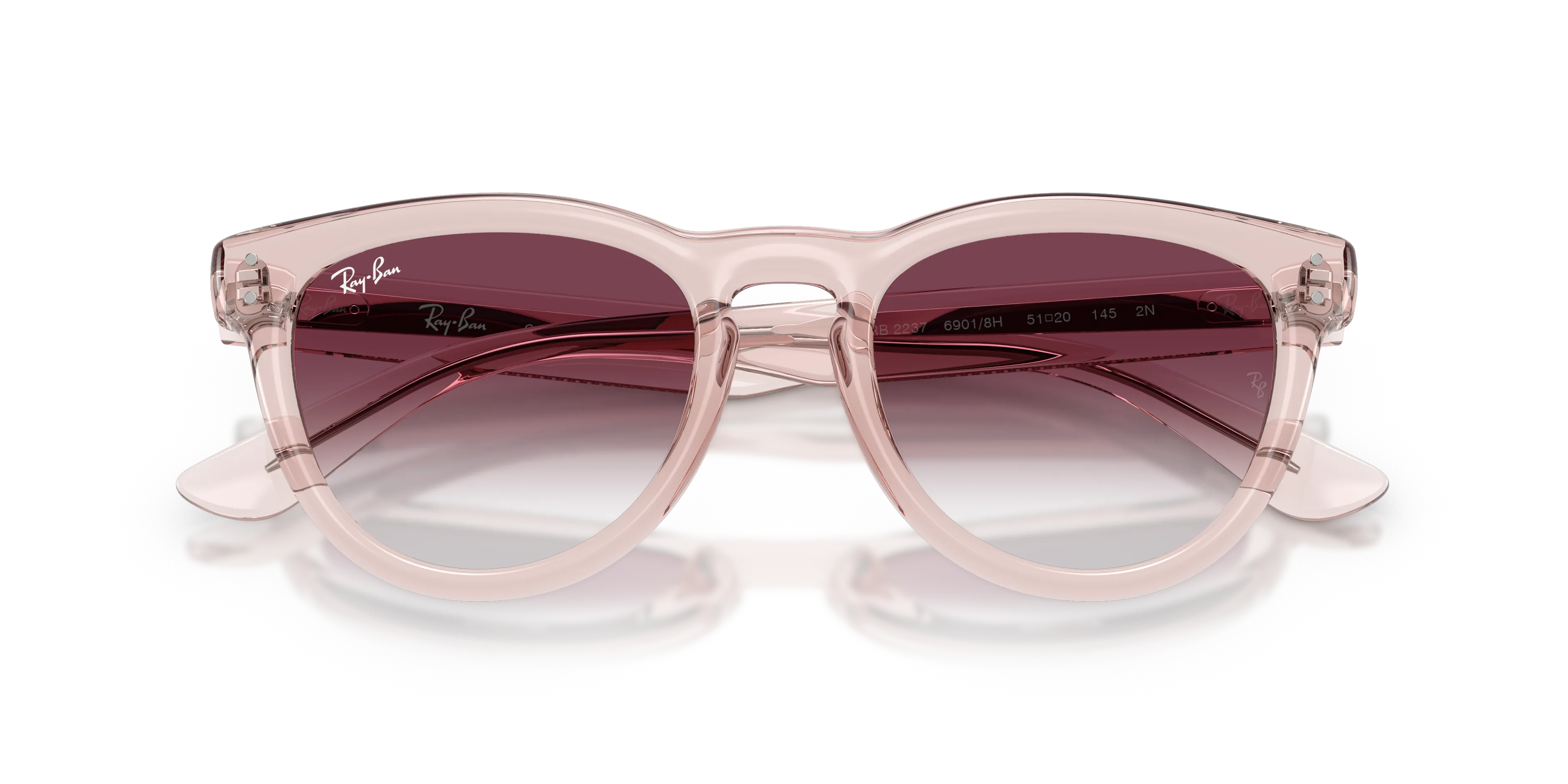 Ray - Ban RB2237 69018H Occhiali da sole Acetato Rosa Viola Pantos Normale Sfumato - immagine 2