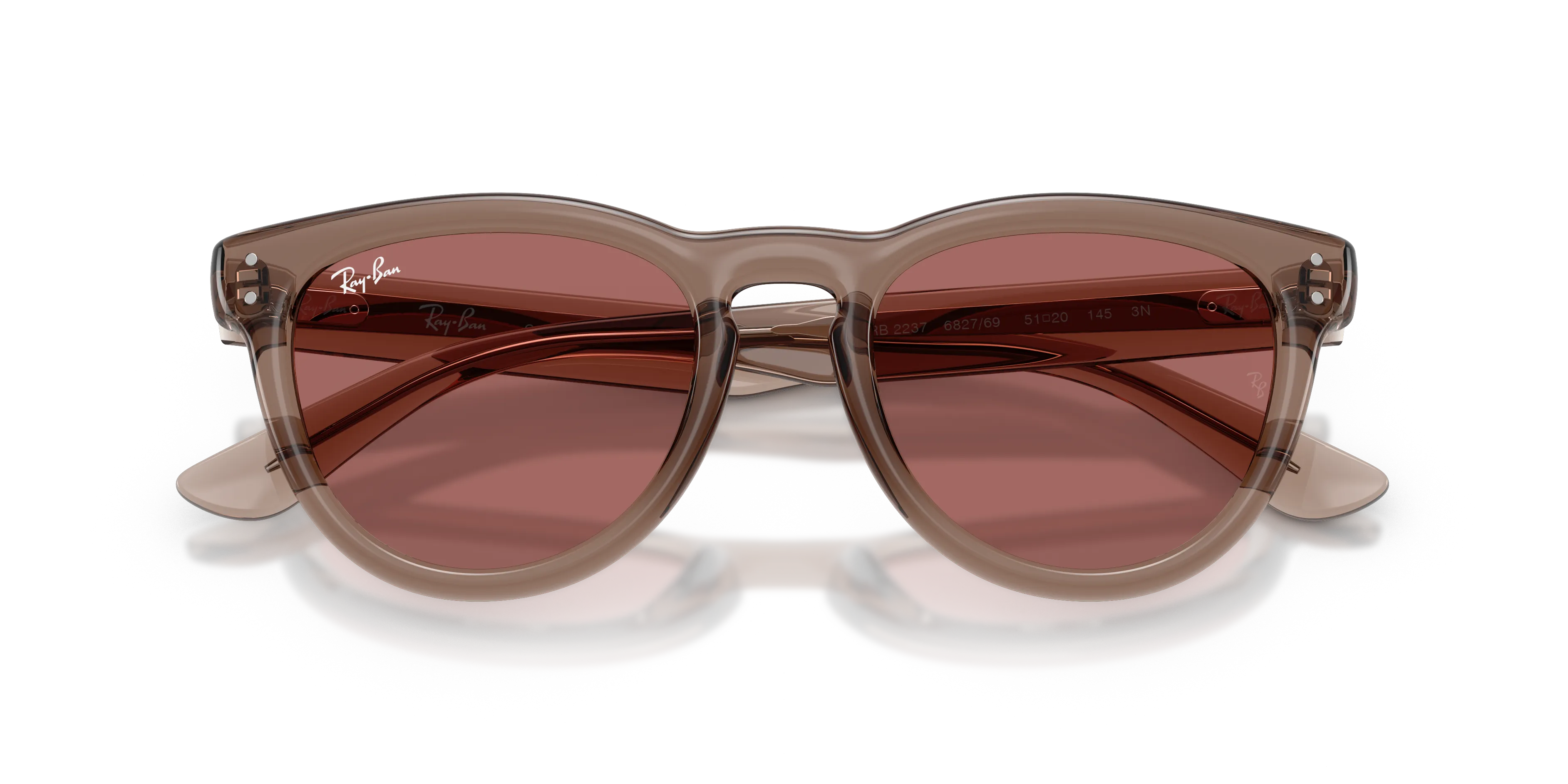 Ray - Ban RB2237 682769 Occhiali da sole Acetato Marrone Viola Pantos Normale - immagine 2