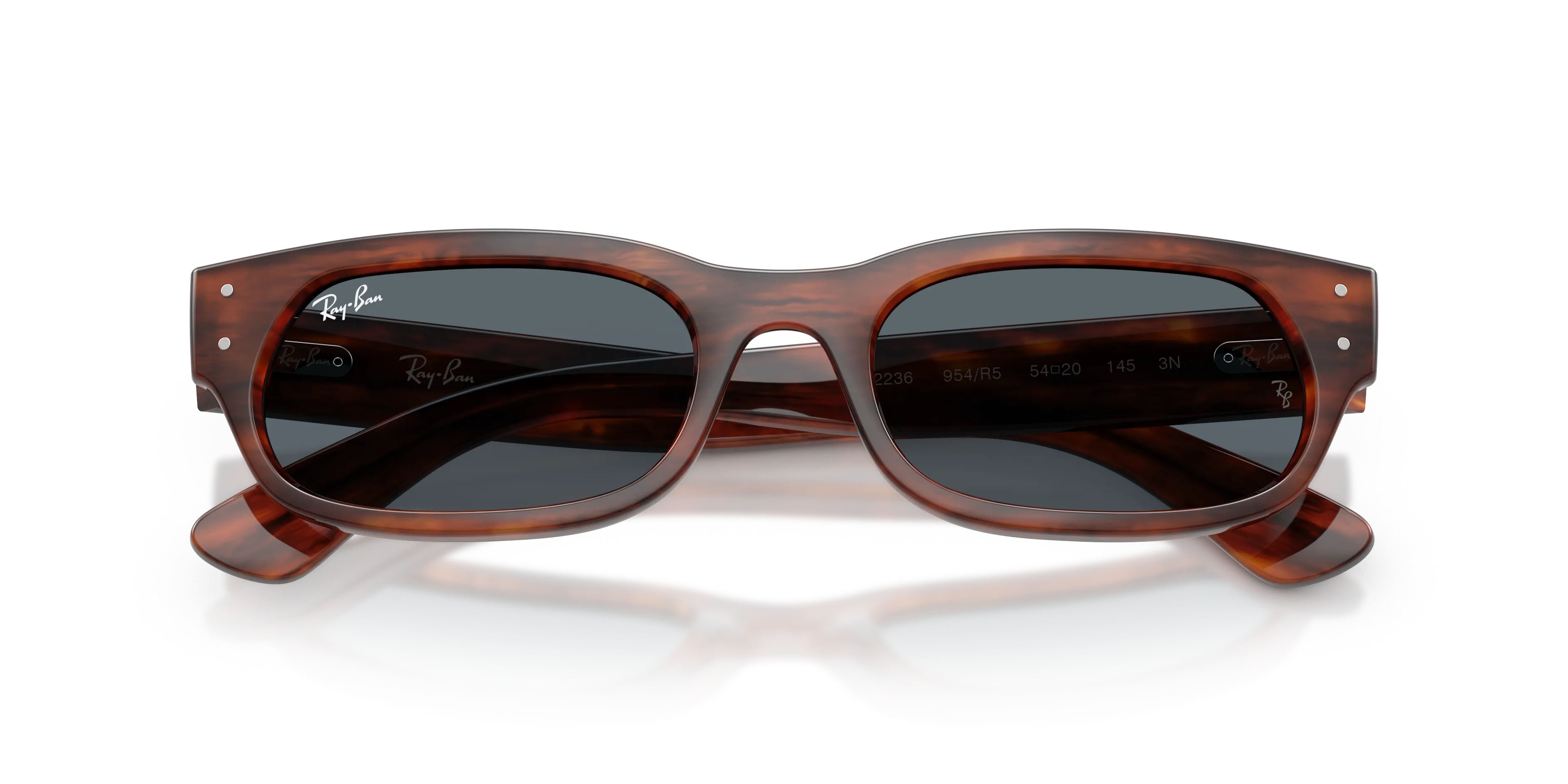 Ray - Ban RB2236 954/R5 Occhiali da sole Acetato Marrone Blu Geometrica Normale - immagine 2