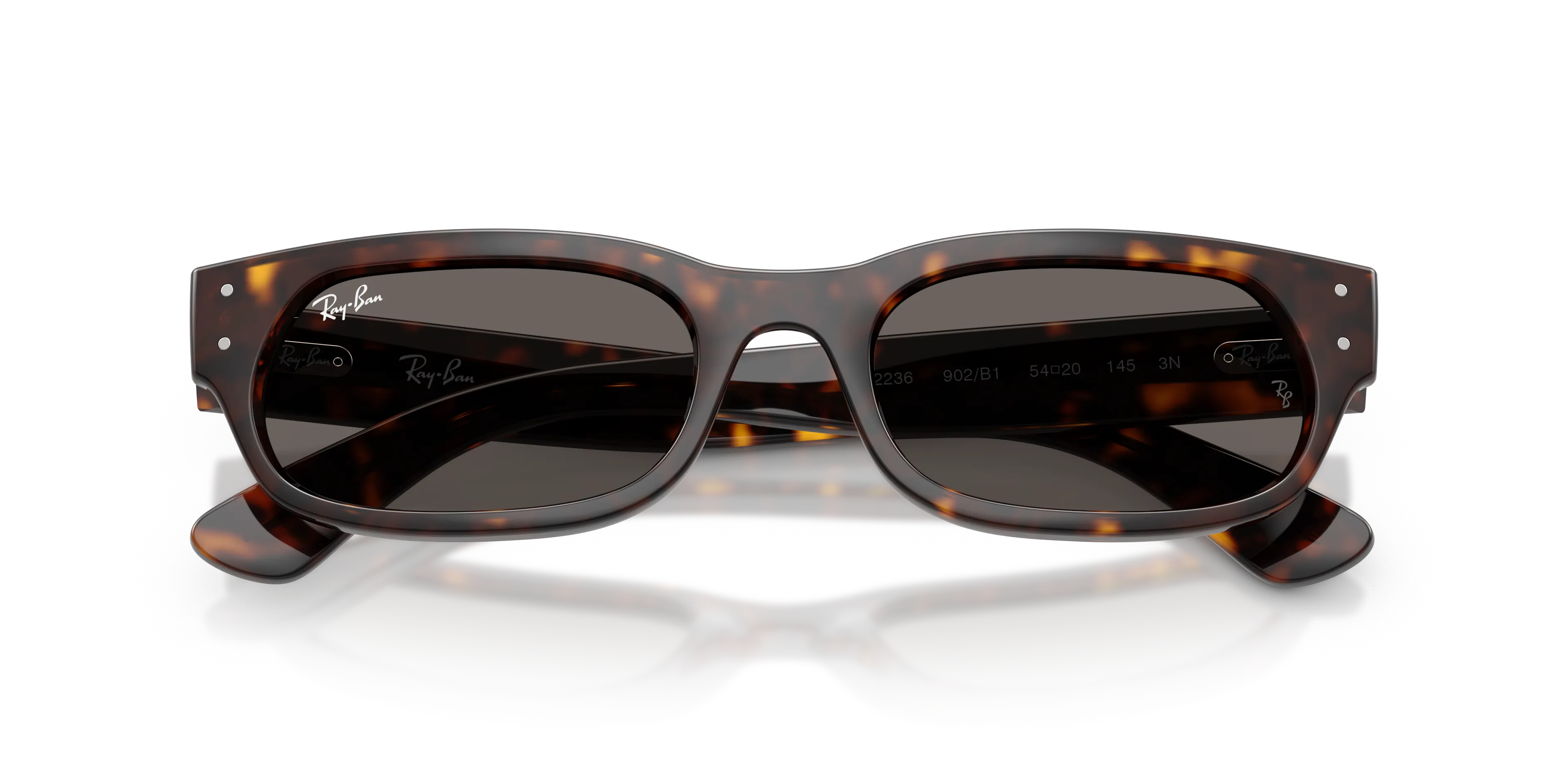 Ray - Ban RB2236 902/B1 Occhiali da sole Acetato Tartaruga Grigio Geometrica Normale - immagine 2